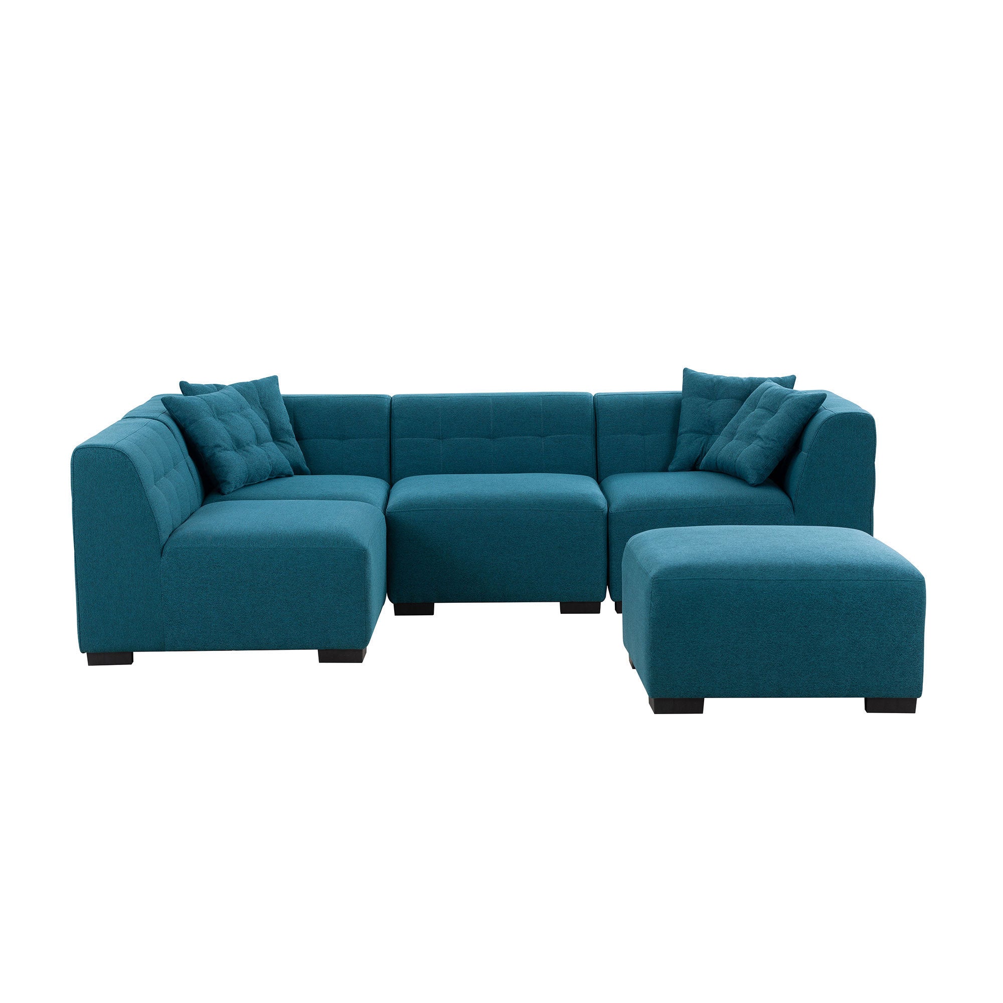 The Windsor Luxury Sectional Sofa with Removable Ottoman Green