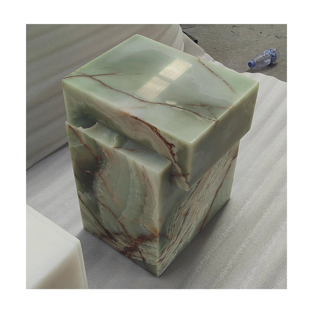 The Monarch Marble Plinth Travertine Cube Table Stand