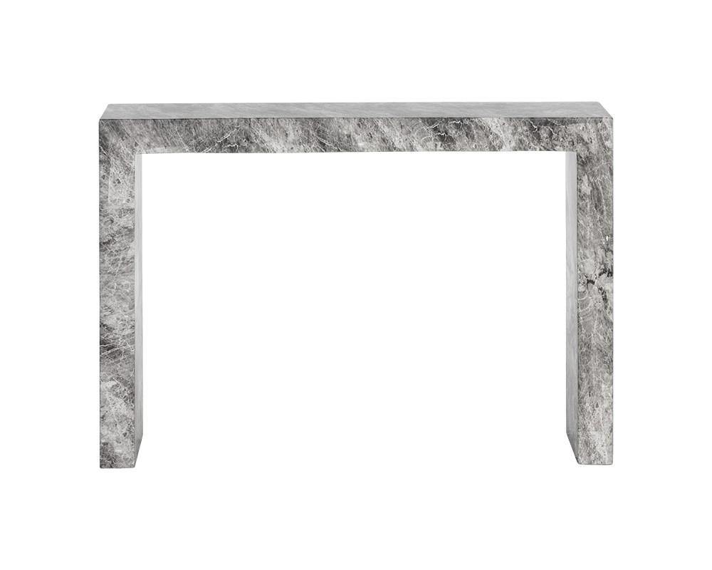The Valentina Axle Console Table Marble Grey