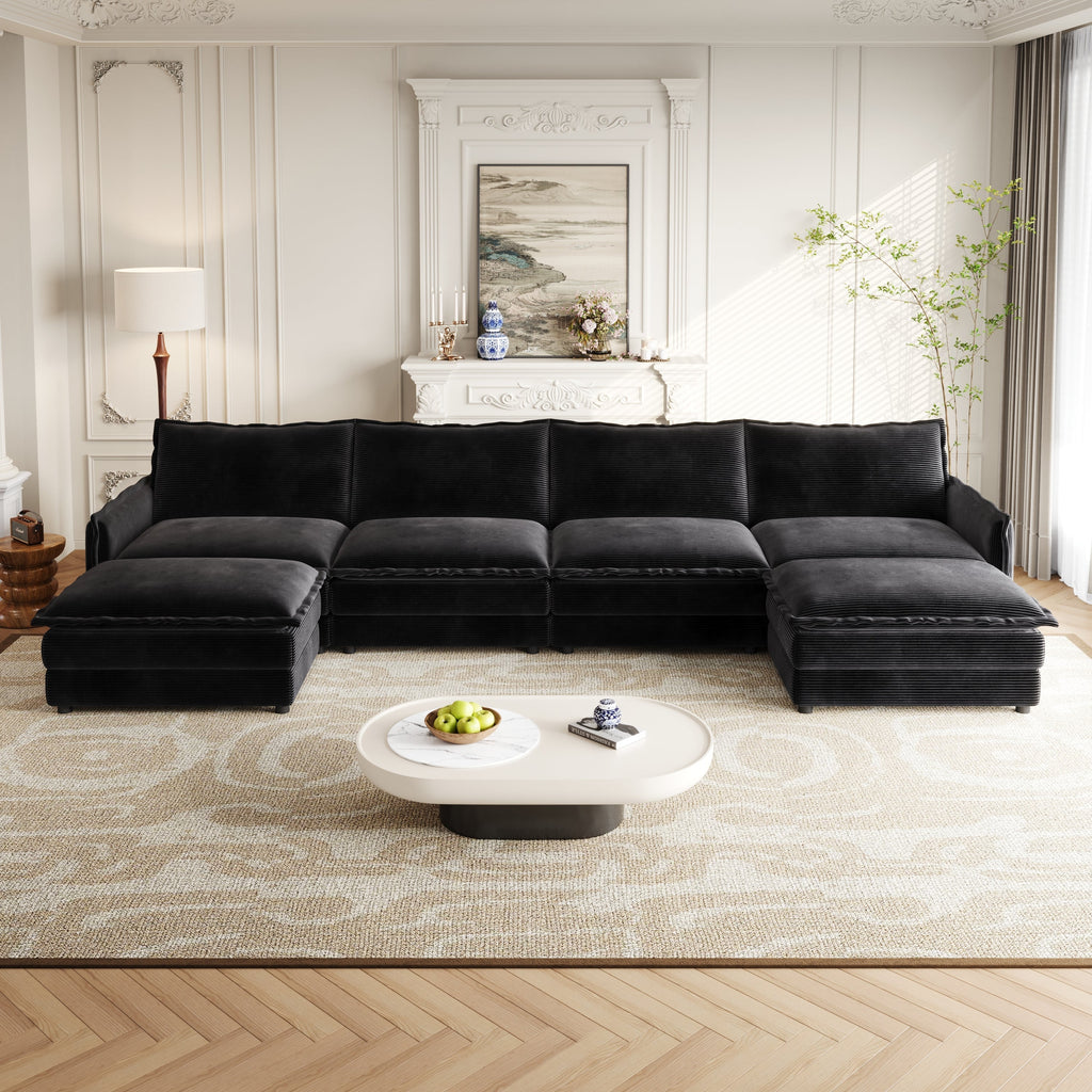 The Silva Corduroy Fabric 4-Seater Cloud Couch