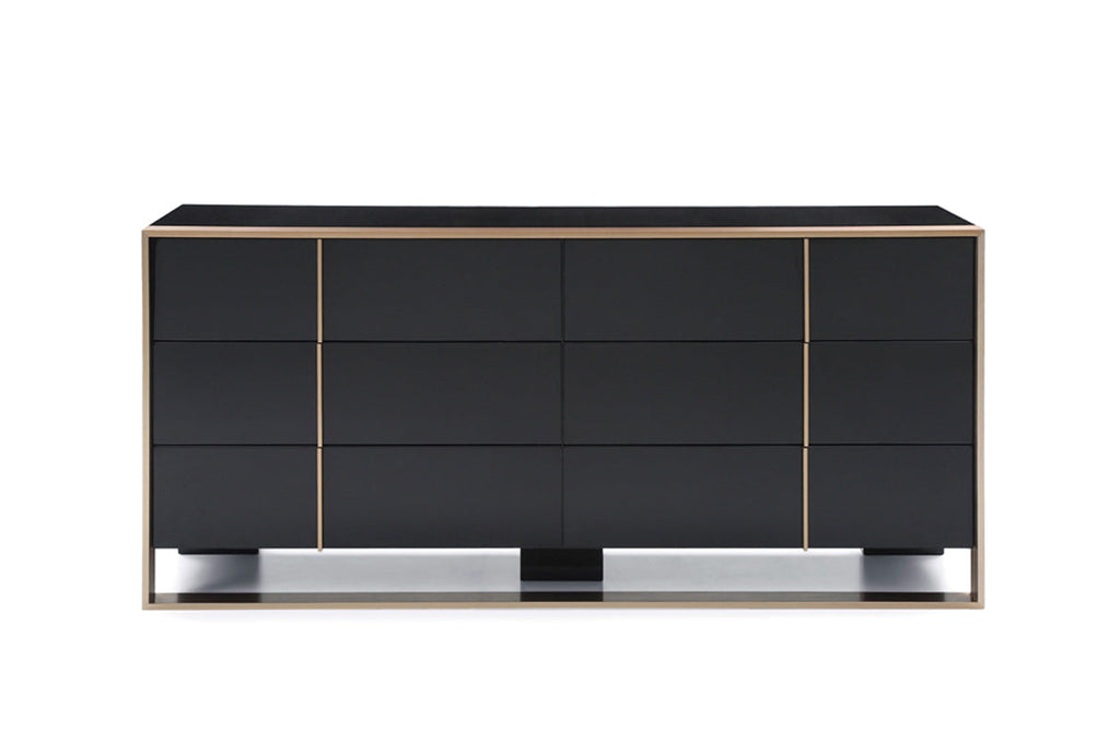 The Empire Black and Brushed Bronze Dresser