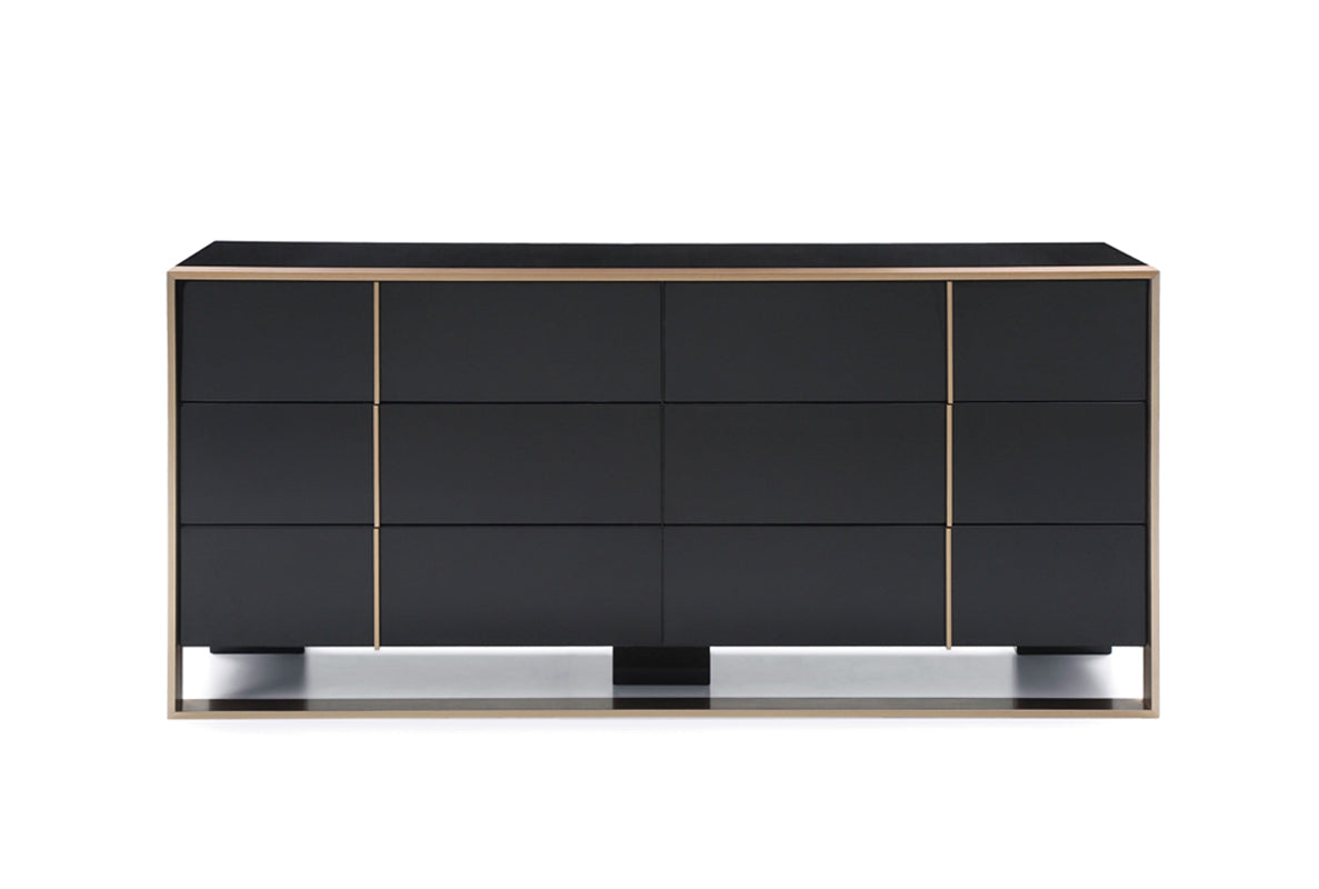 The Empire Black and Brushed Bronze Dresser