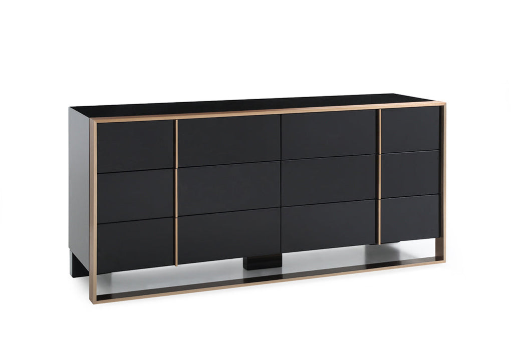 The Empire Black and Brushed Bronze Dresser