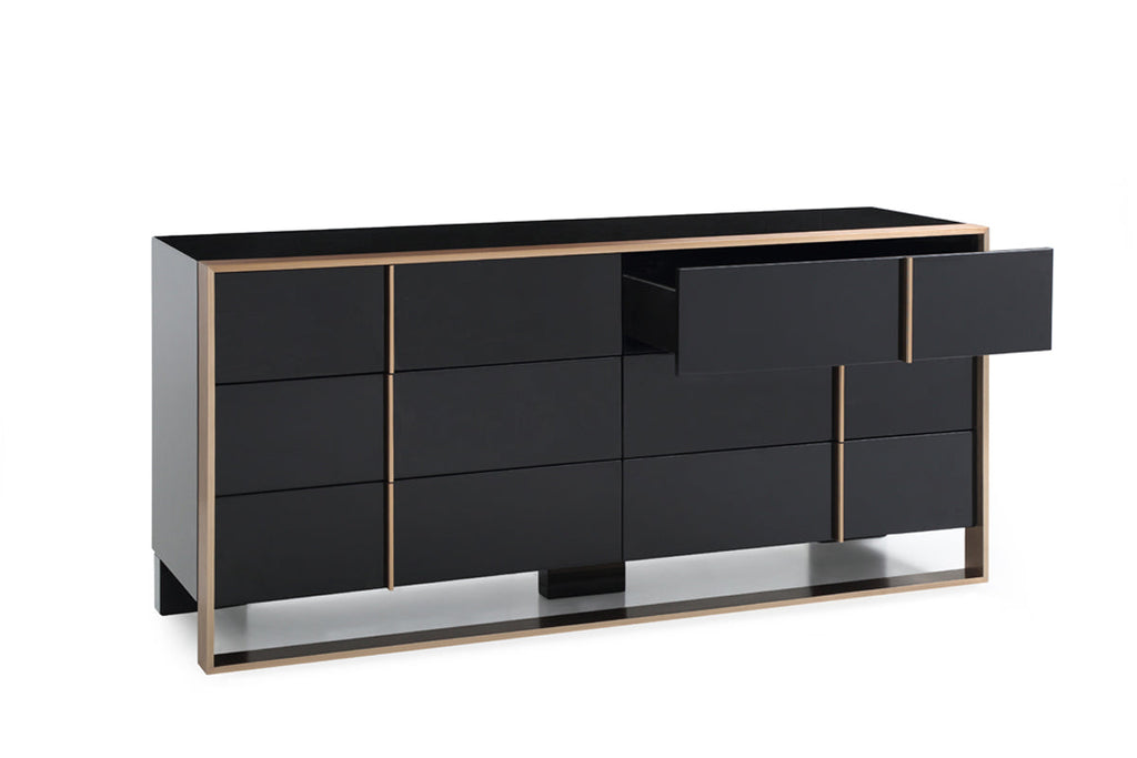 The Empire Black and Brushed Bronze Dresser
