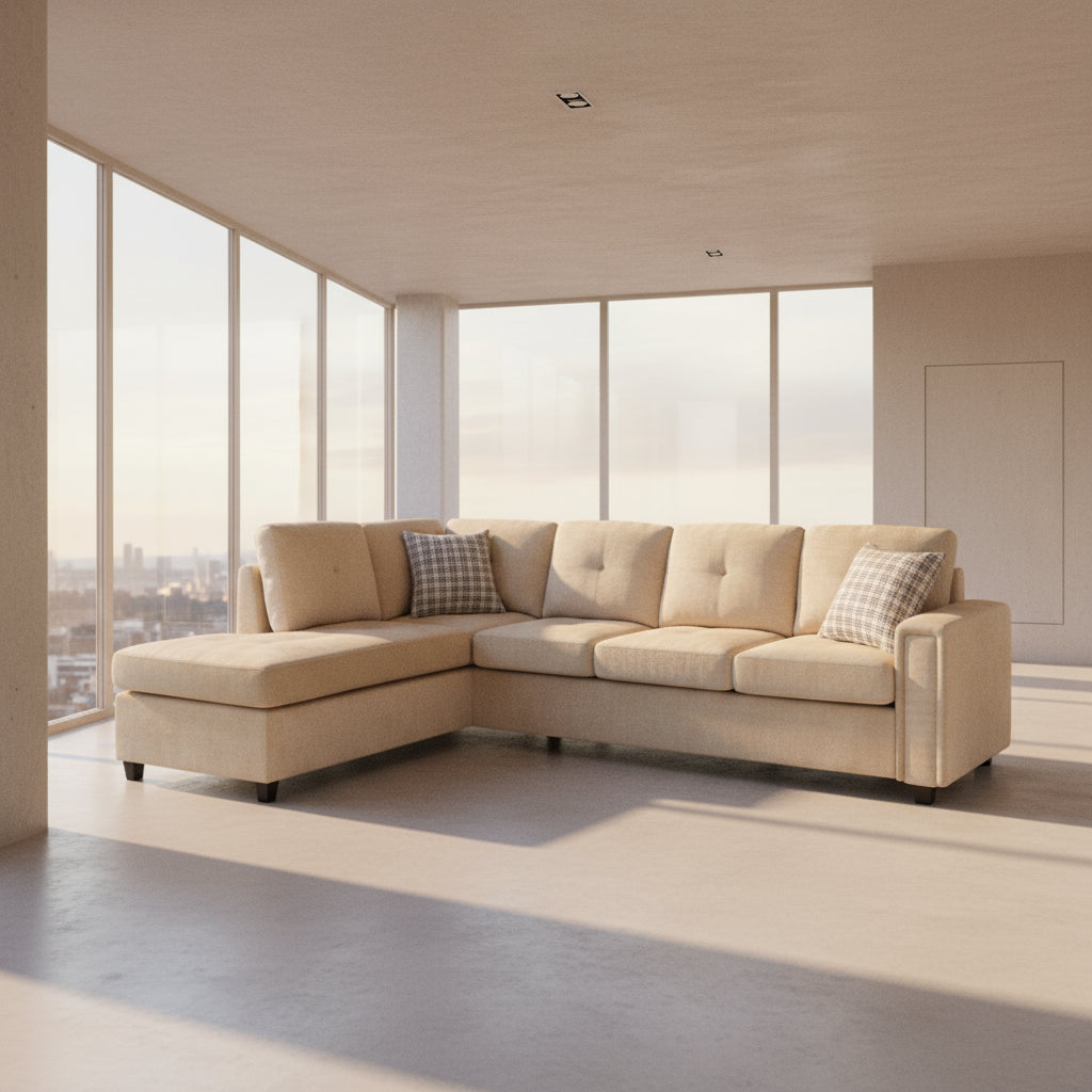 The Brook Gray Velvet Reversible Sectional Sofa