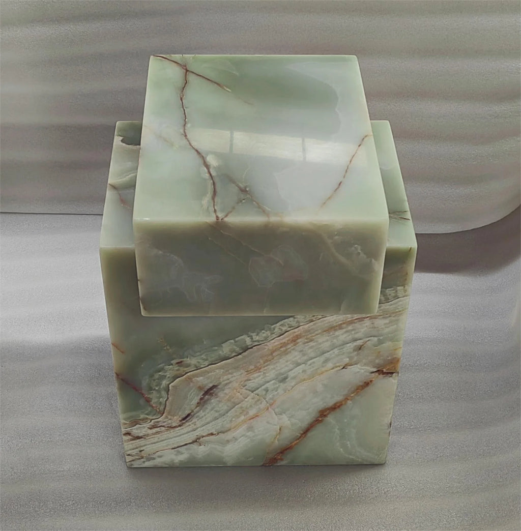 The Monarch Marble Plinth Travertine Cube Table Stand