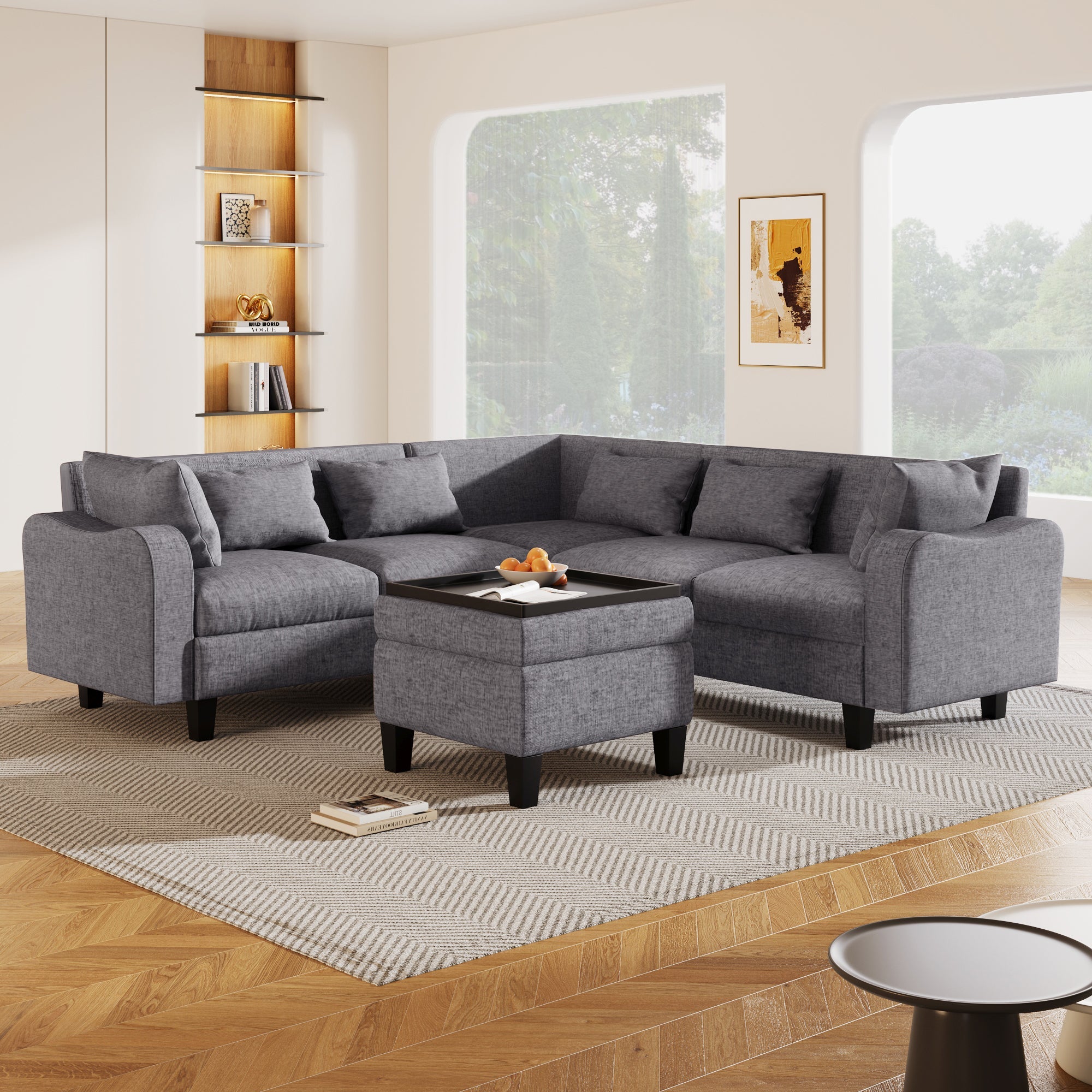 The Lumina Modern Sectional Sofa with Coffee Table