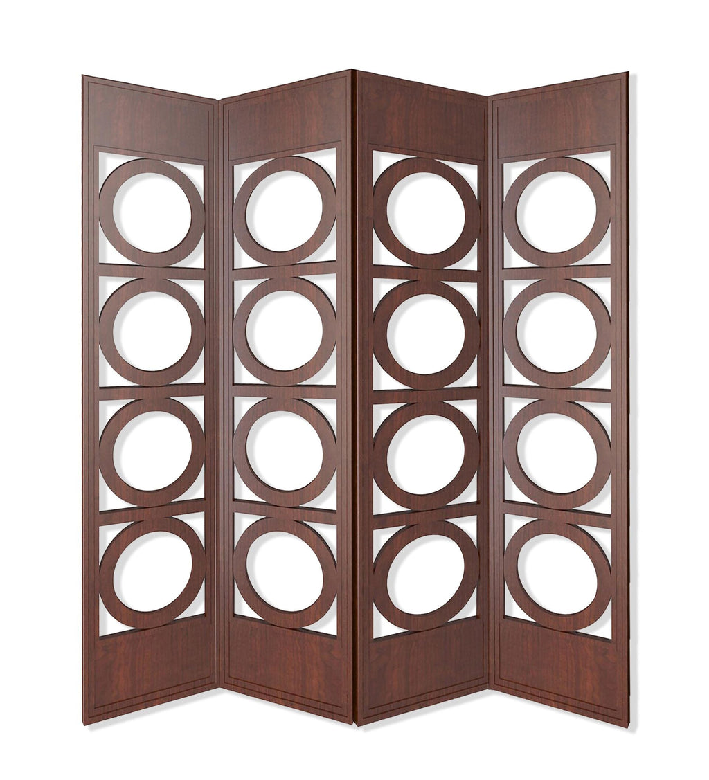 The Roe Brown 4 Panel Wood  Screen