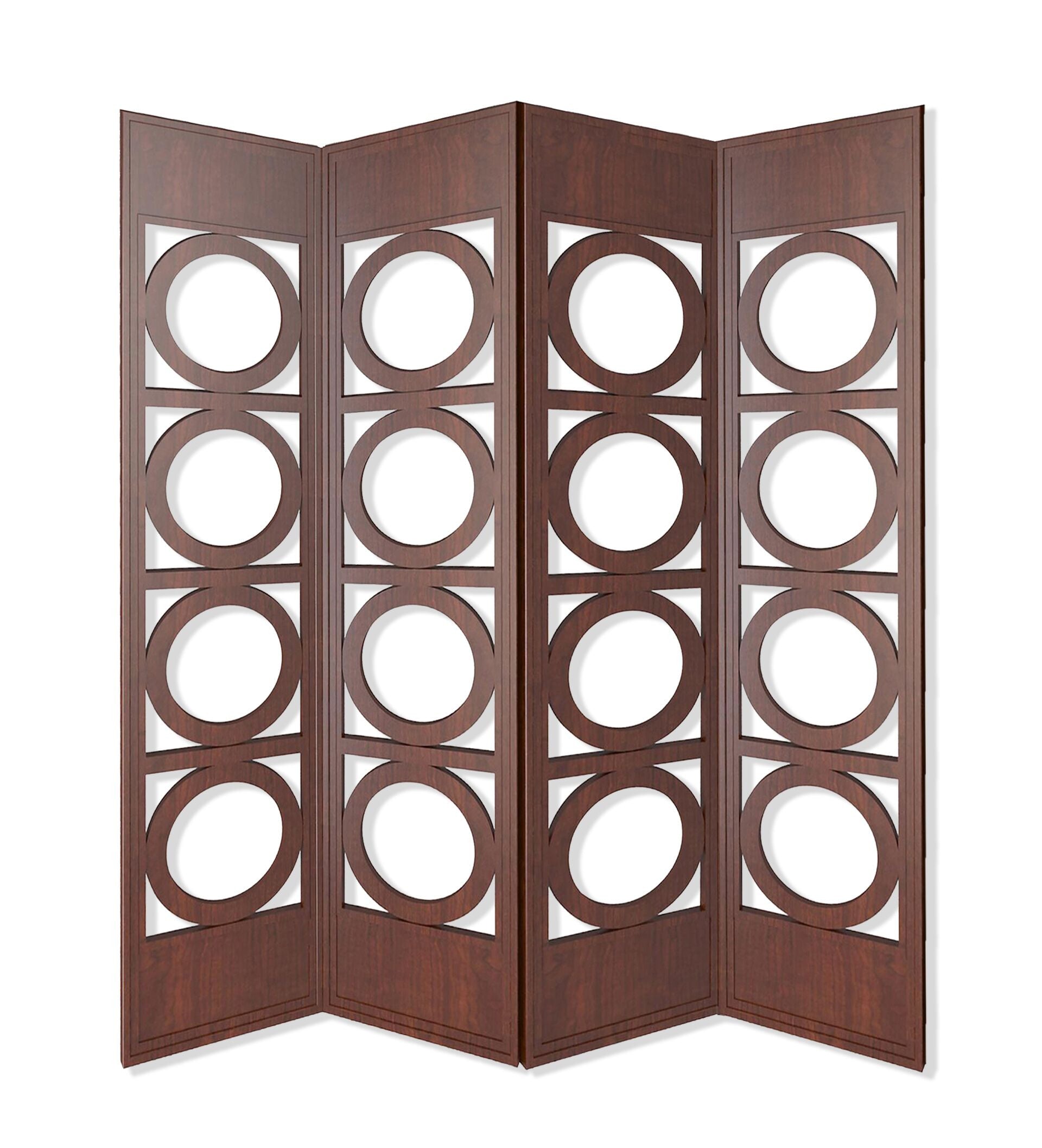 The Roe Brown 4 Panel Wood  Screen