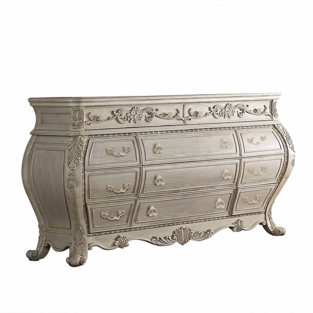 The Moonlight Antique White Wood Dresser