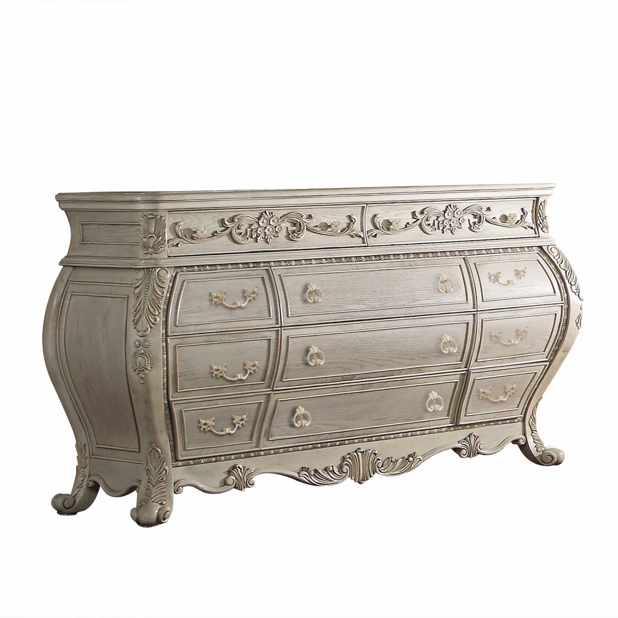 The Moonlight Antique White Wood Dresser