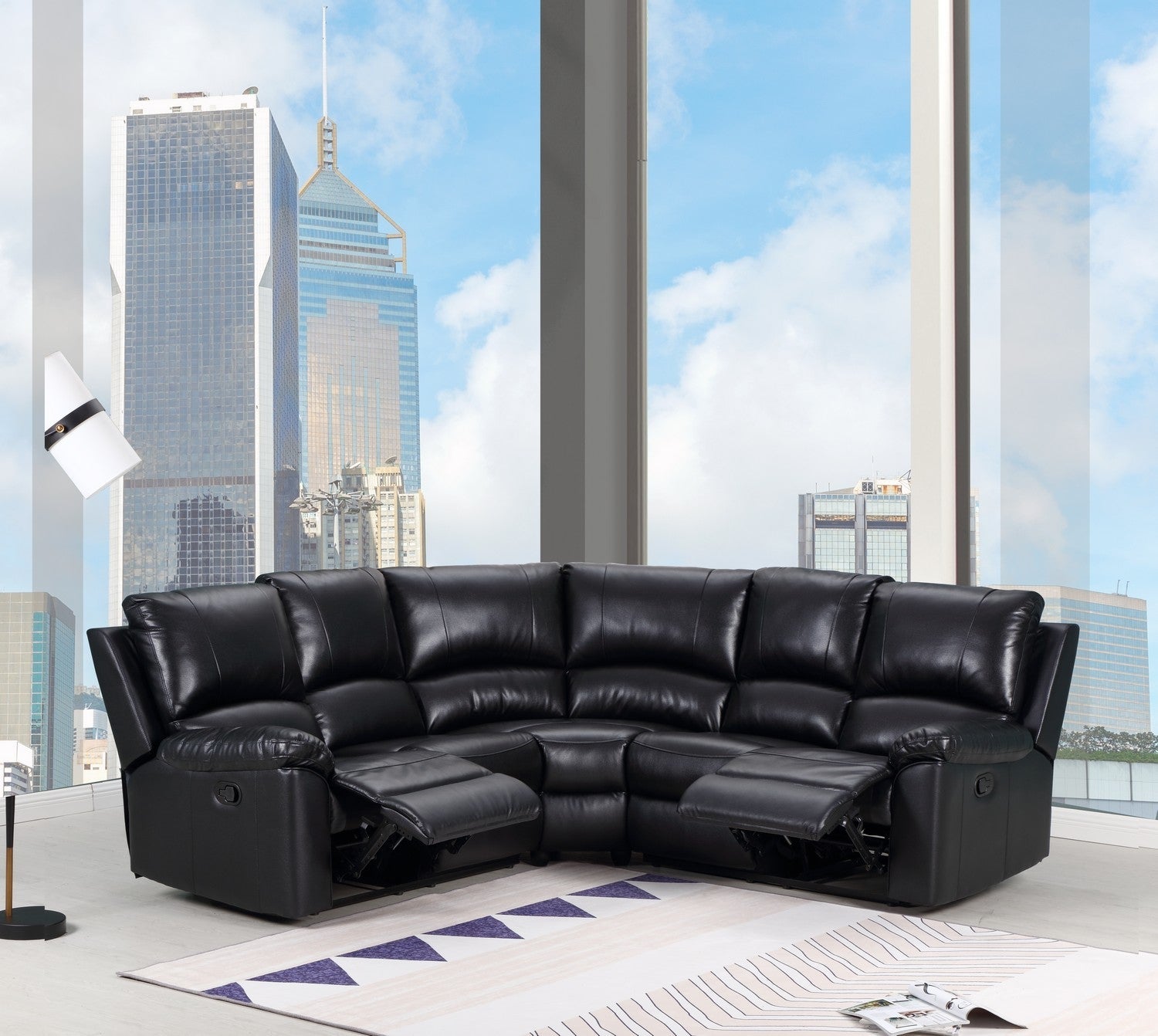 Vivi Modern Black Power Reclining Sectional