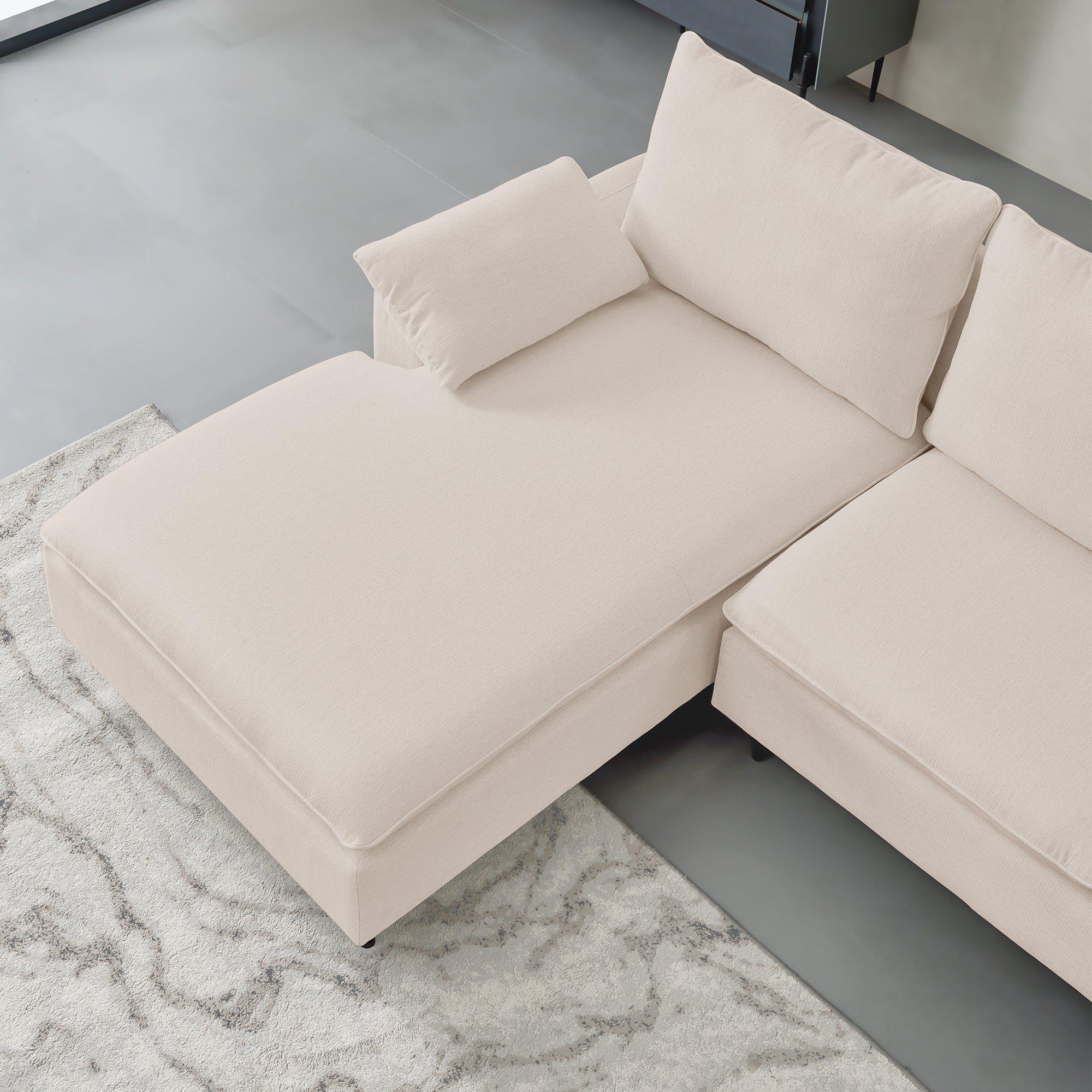 The Valentina L-Shaped Linen Sectional Sofa