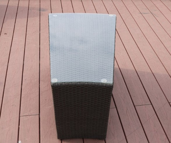 The Paradise 6 Piece Black Half Moon Outdoor Sectional Set with Ice Bucket