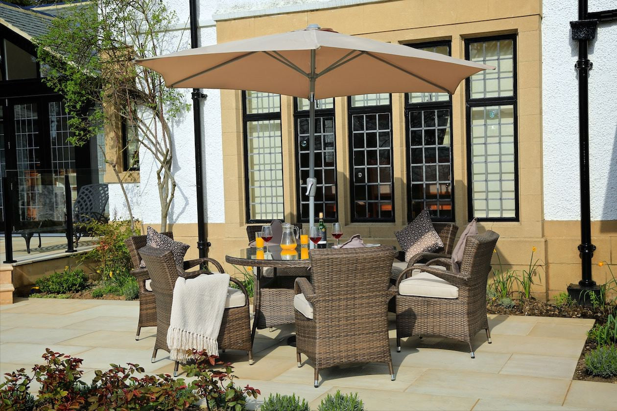 The Paradise Brown 7-Piece Outdoor Dining Set