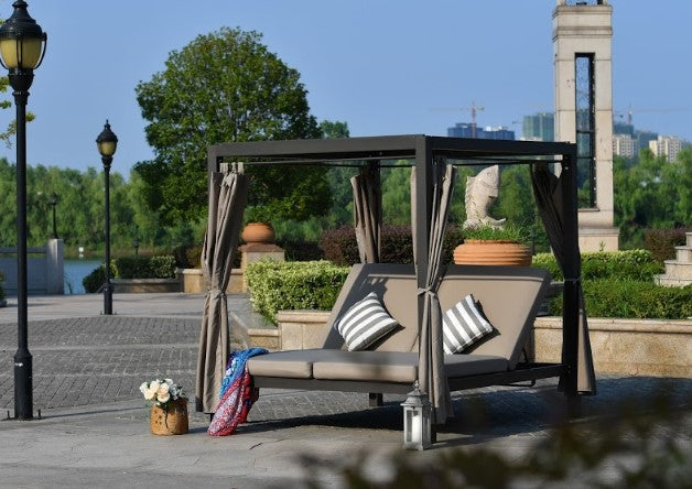 The Paradise Gray Outdoor Steel Metal Canopy