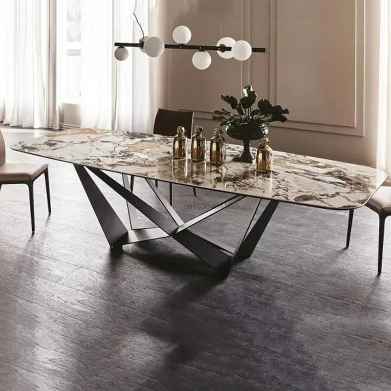 The Terrace Modern Marble Dining Room Table Set