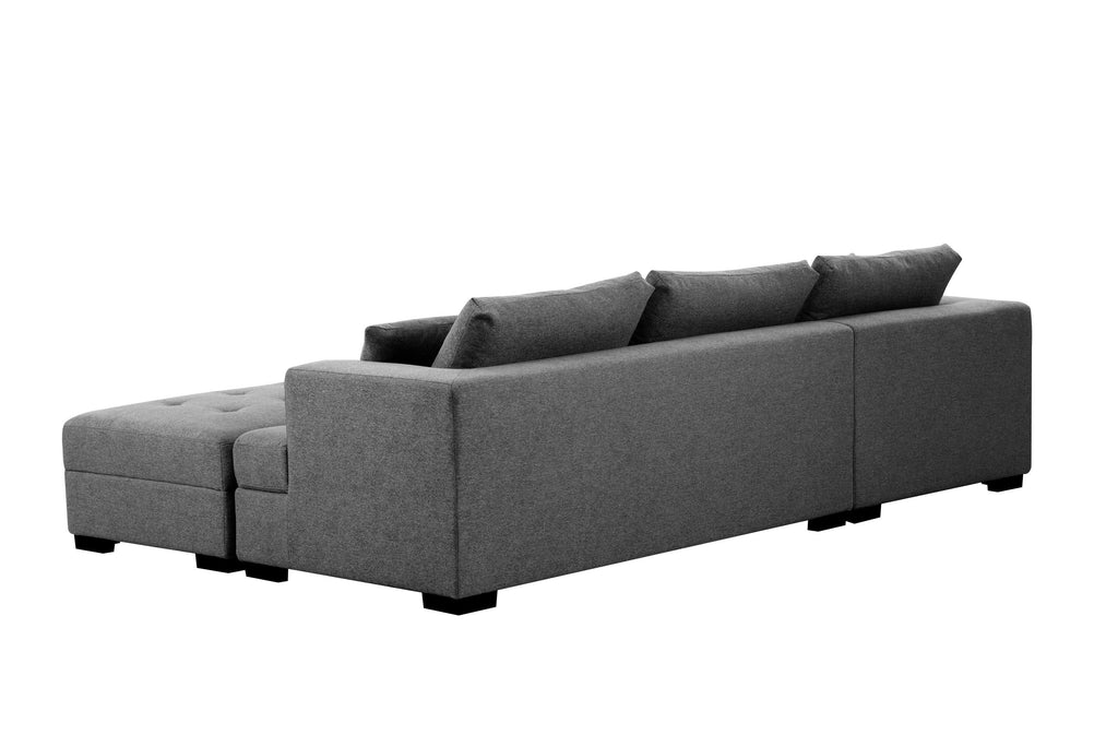 The Truitt Tufted Fabric 3-Seat L-Shape Sectional Sofa Set