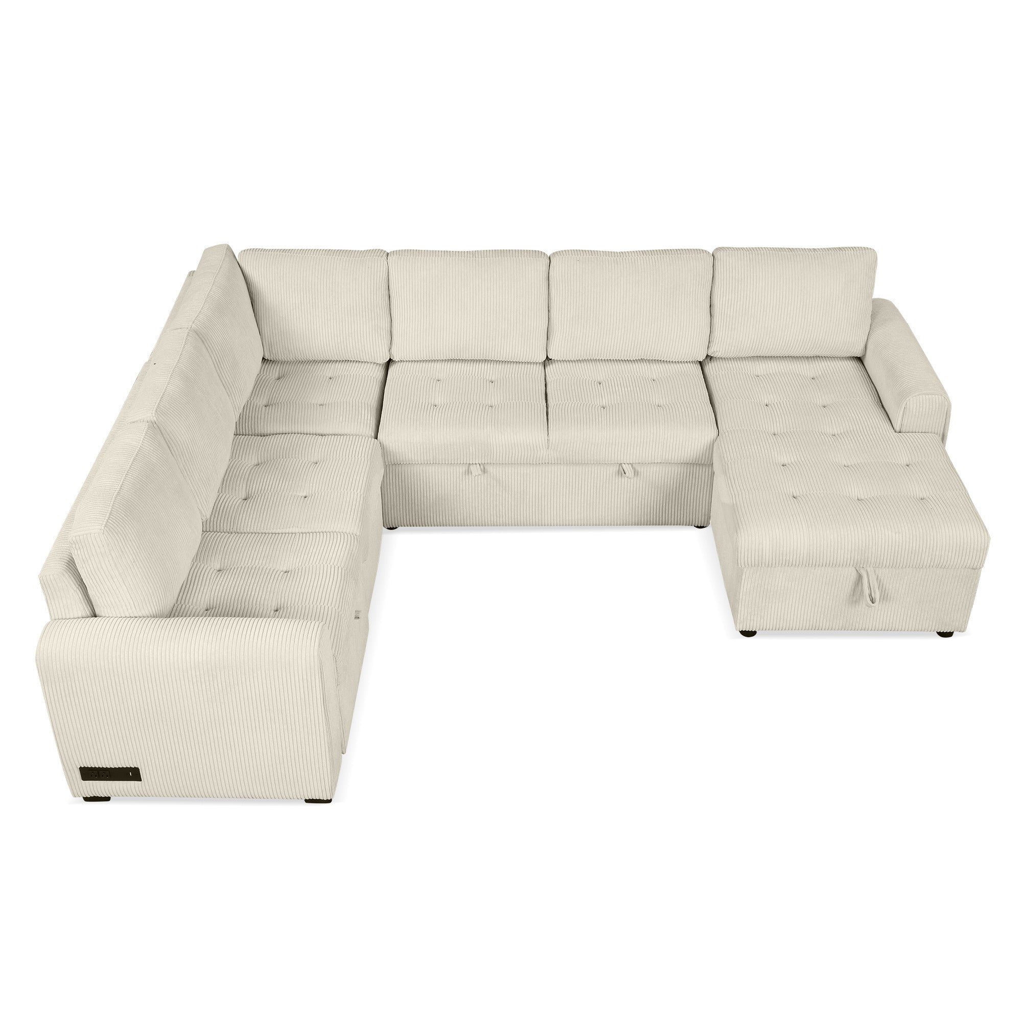The Valentina U-Shaped Sectional Sofa Pull-out bed with Storage
