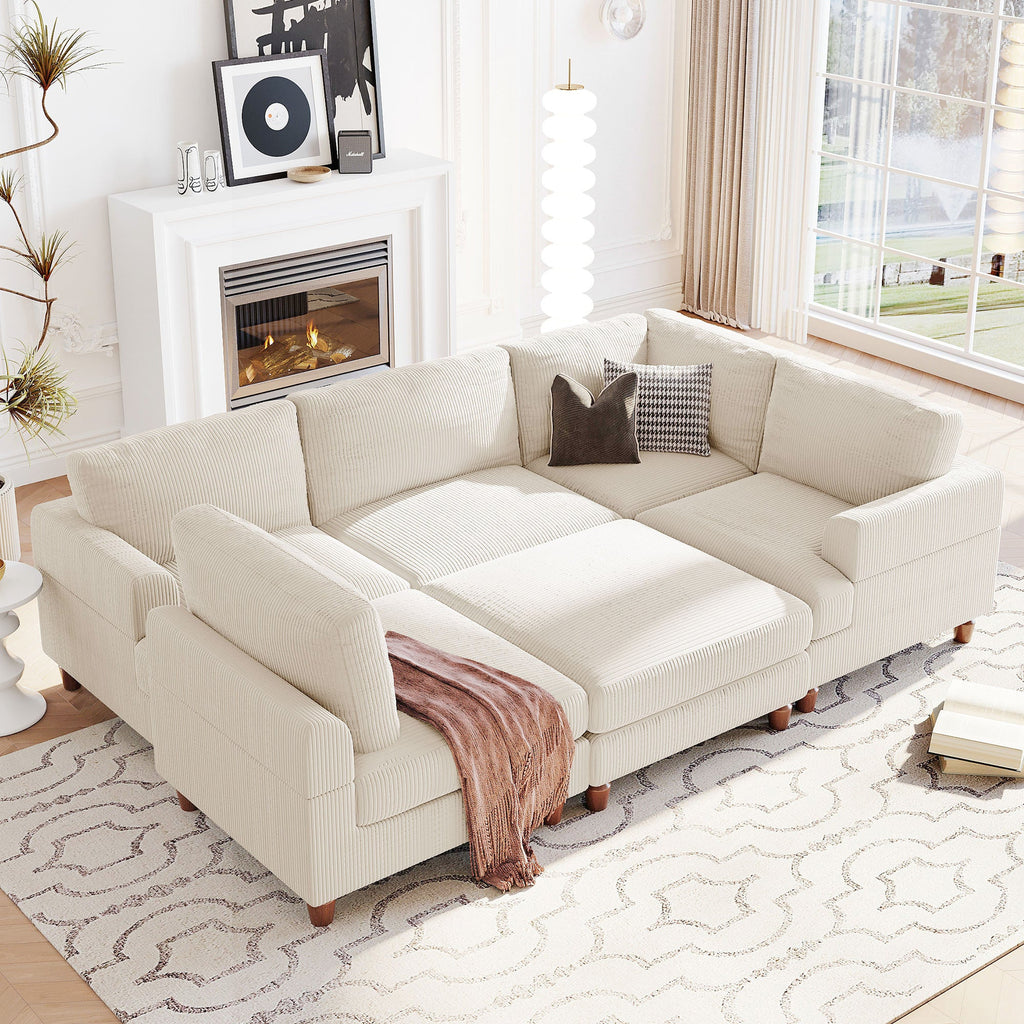 The Valentina Modular L-Shaped Sectional Sofa with Ottoman