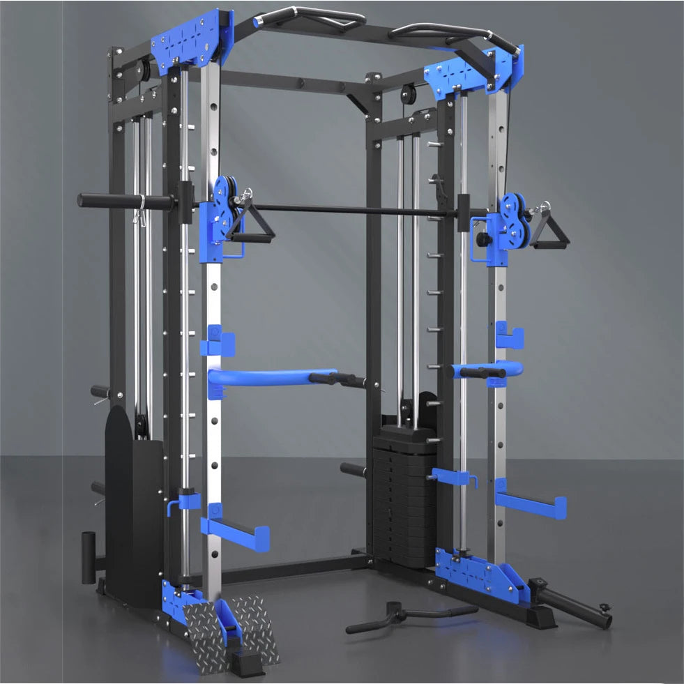 Multi-Function Station with Squat Rack and Smith Machine