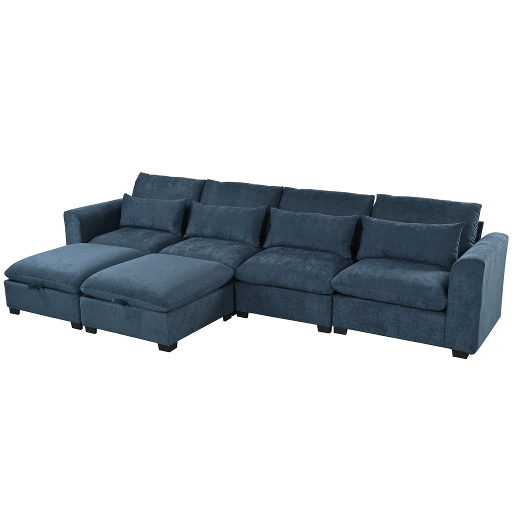 The Daniels U-shaped Transformable Modular Sofa with Two Ottomans