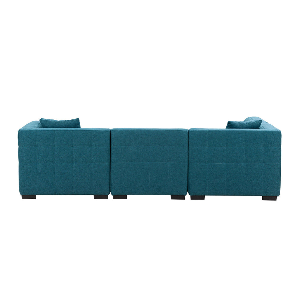 The Windsor Luxury Sectional Sofa with Removable Ottoman Green