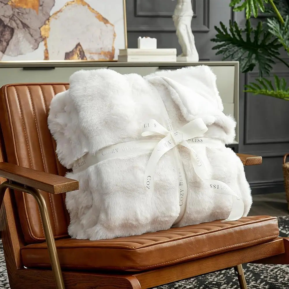 Ultra Soft Bubble Faux Fur Throw Blanket