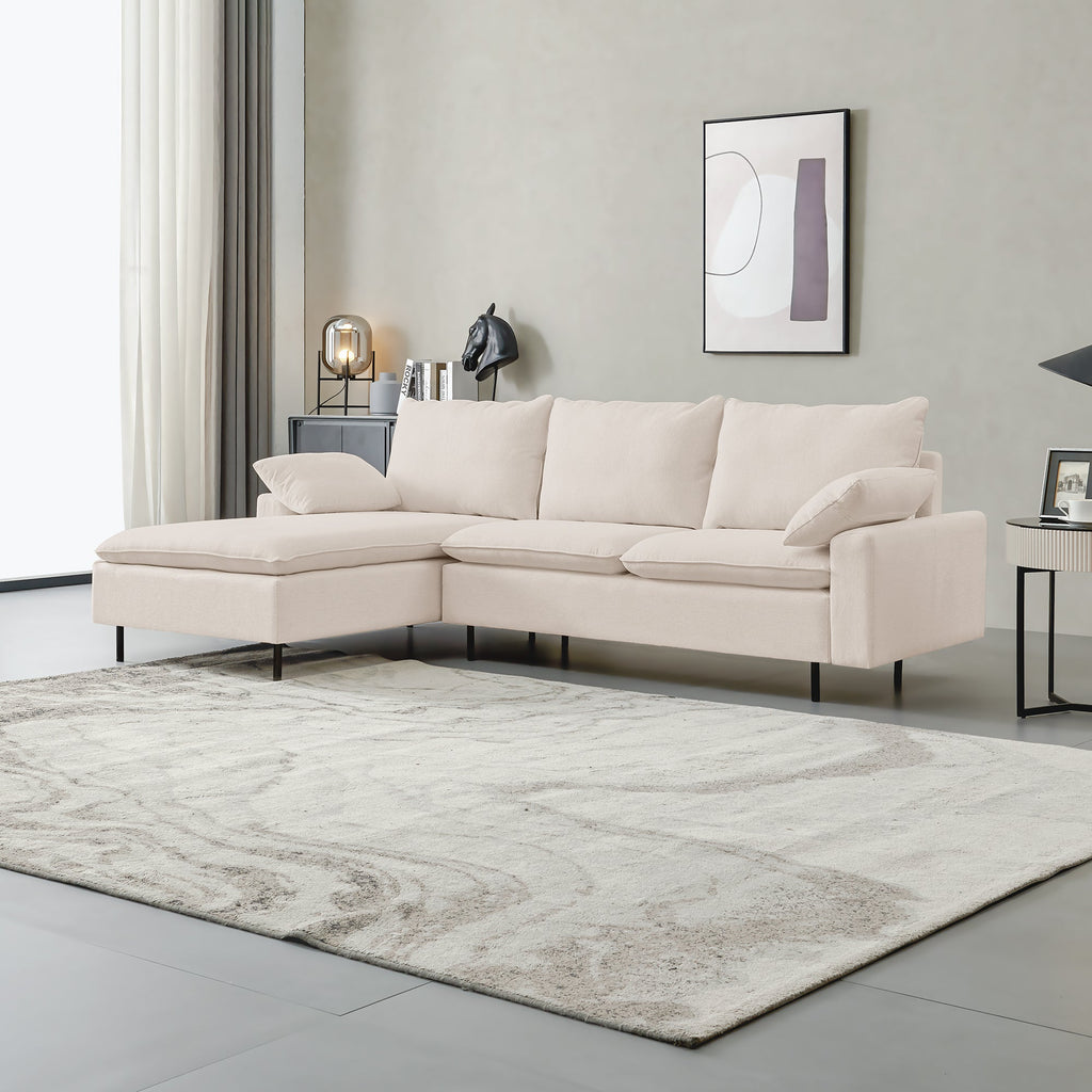 The Valentina L-Shaped Linen Sectional Sofa