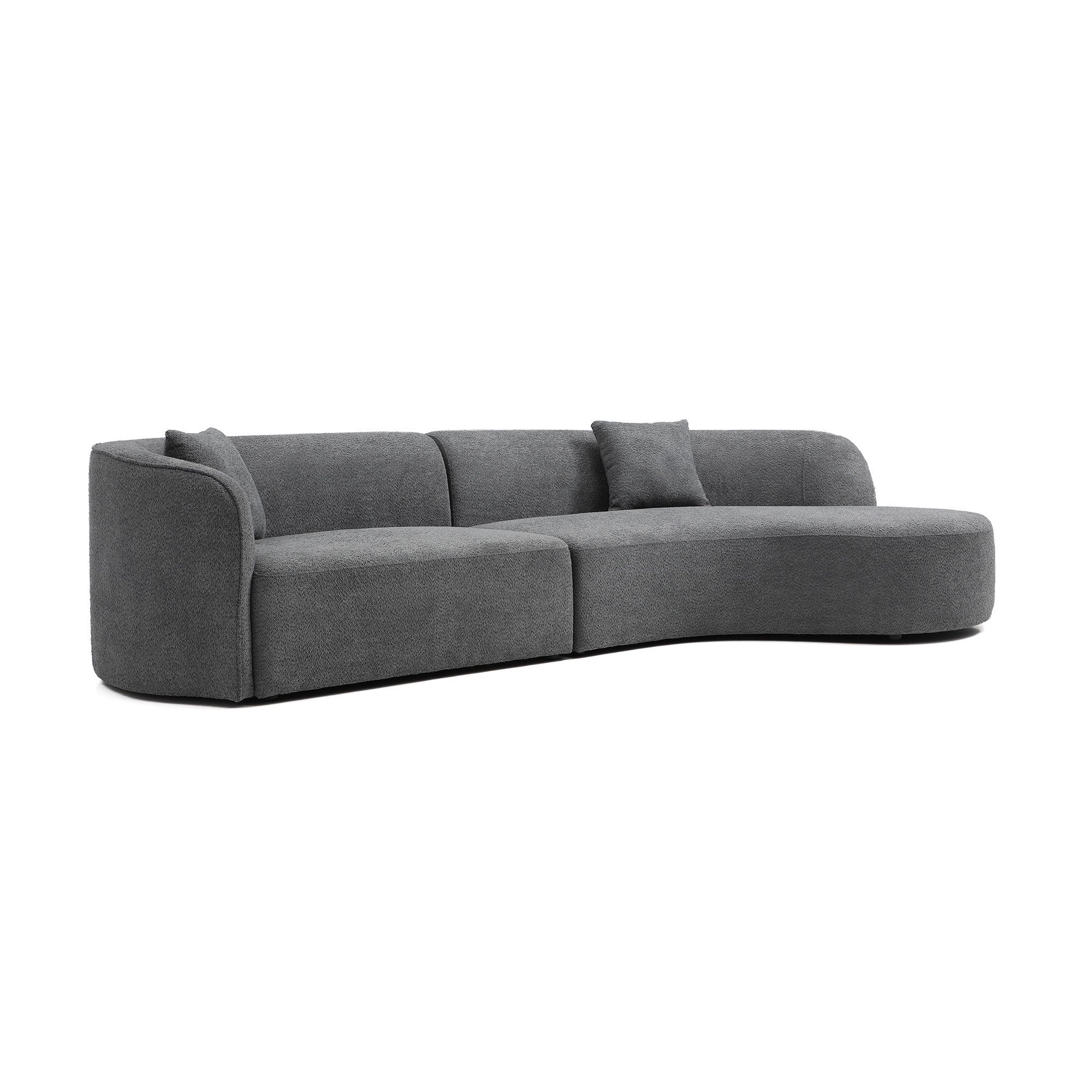 The Savoy Gray Luxury Modern Style Living Room Curved Sofa