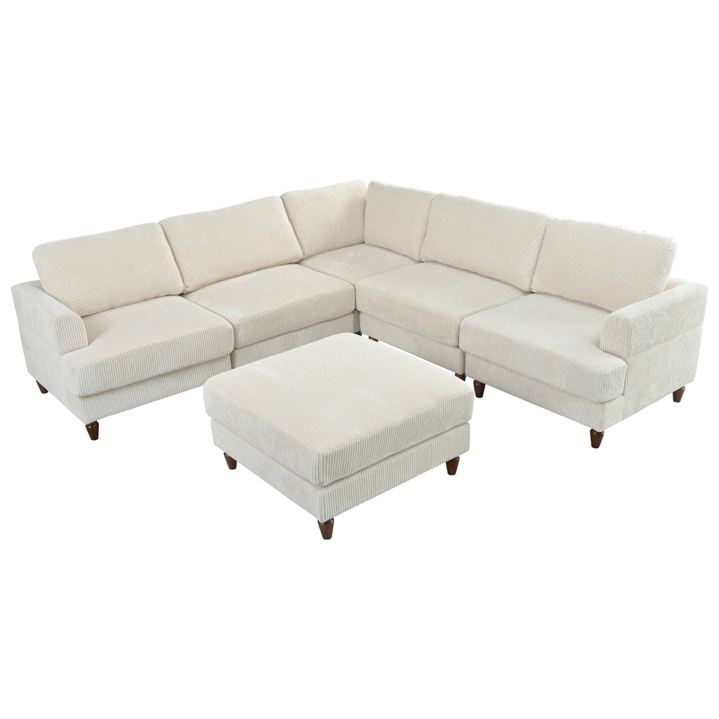 The Valentina Modular L-Shaped Sectional Sofa with Ottoman