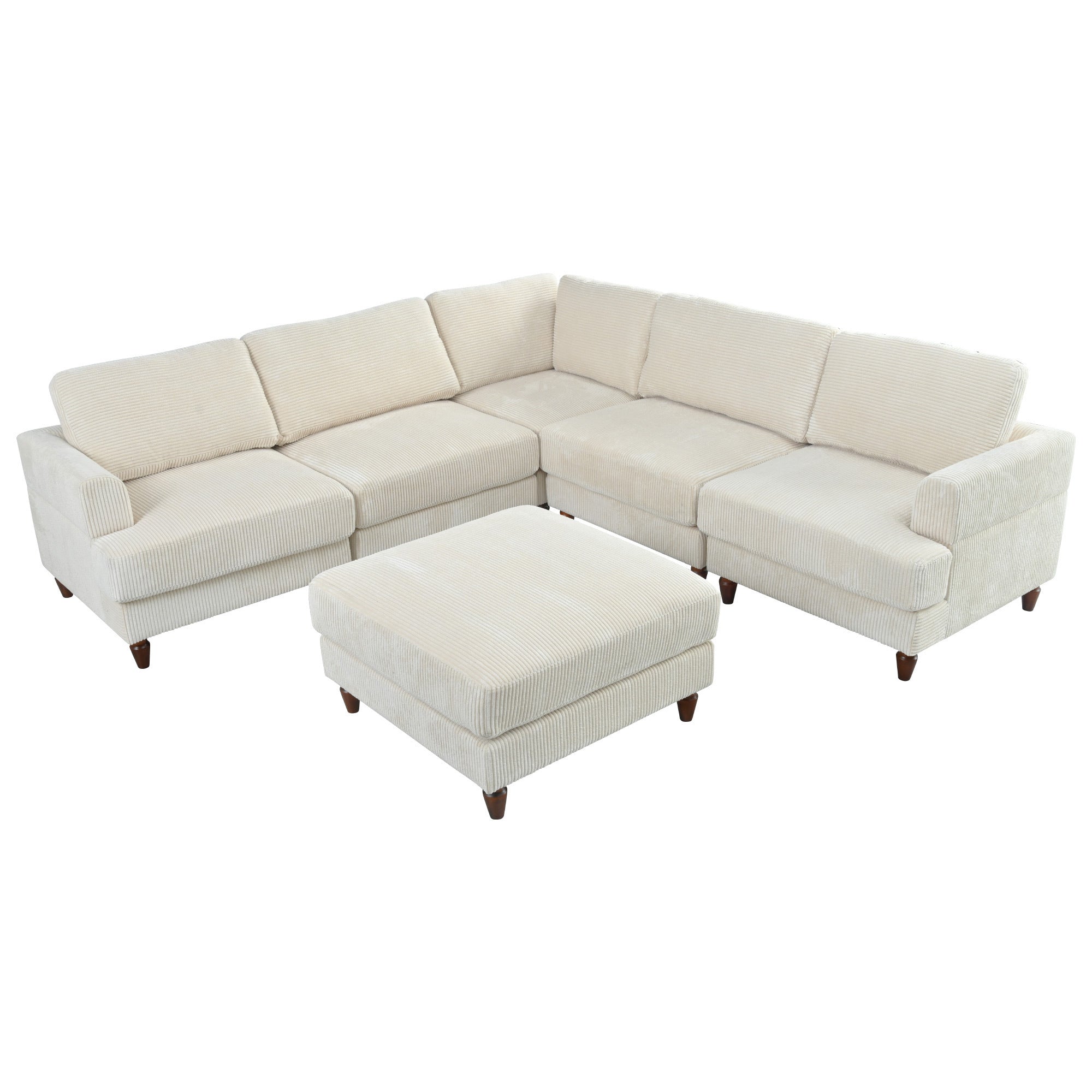 The Valentina Modular L-Shaped Sectional Sofa with Ottoman