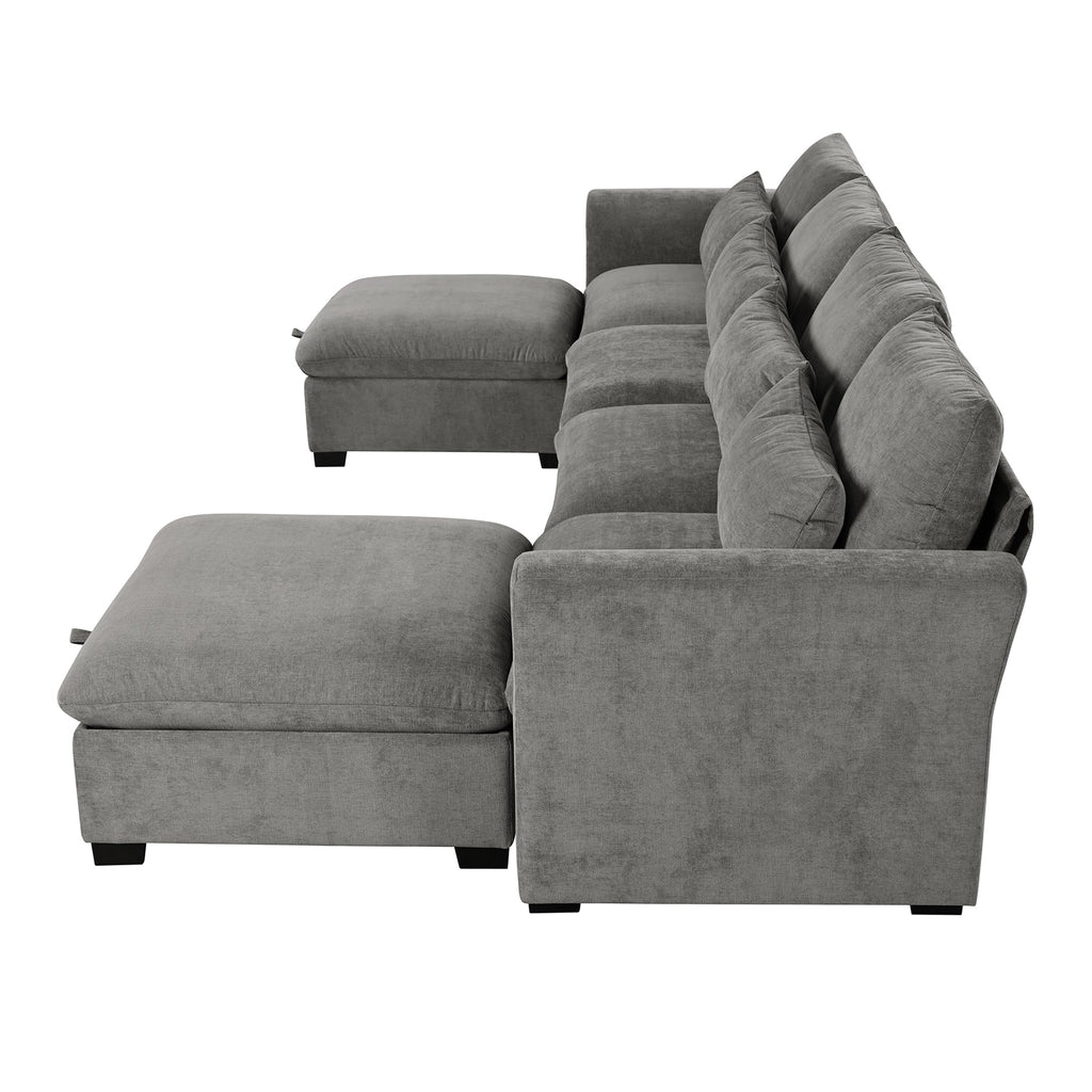The Yorks U-shaped Transformable Modular Corner Sofa with Two Ottoman