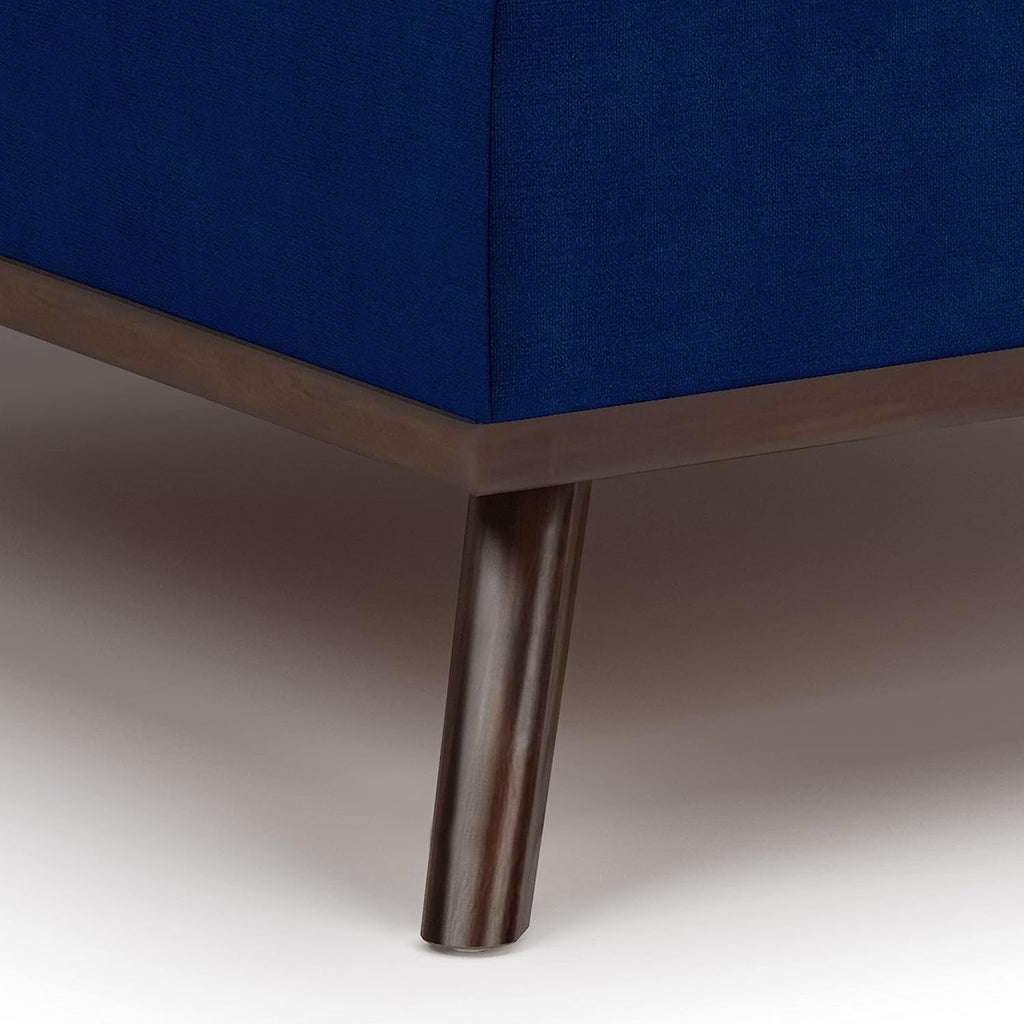Mid Century Modern Blue Velvet Coffee Table