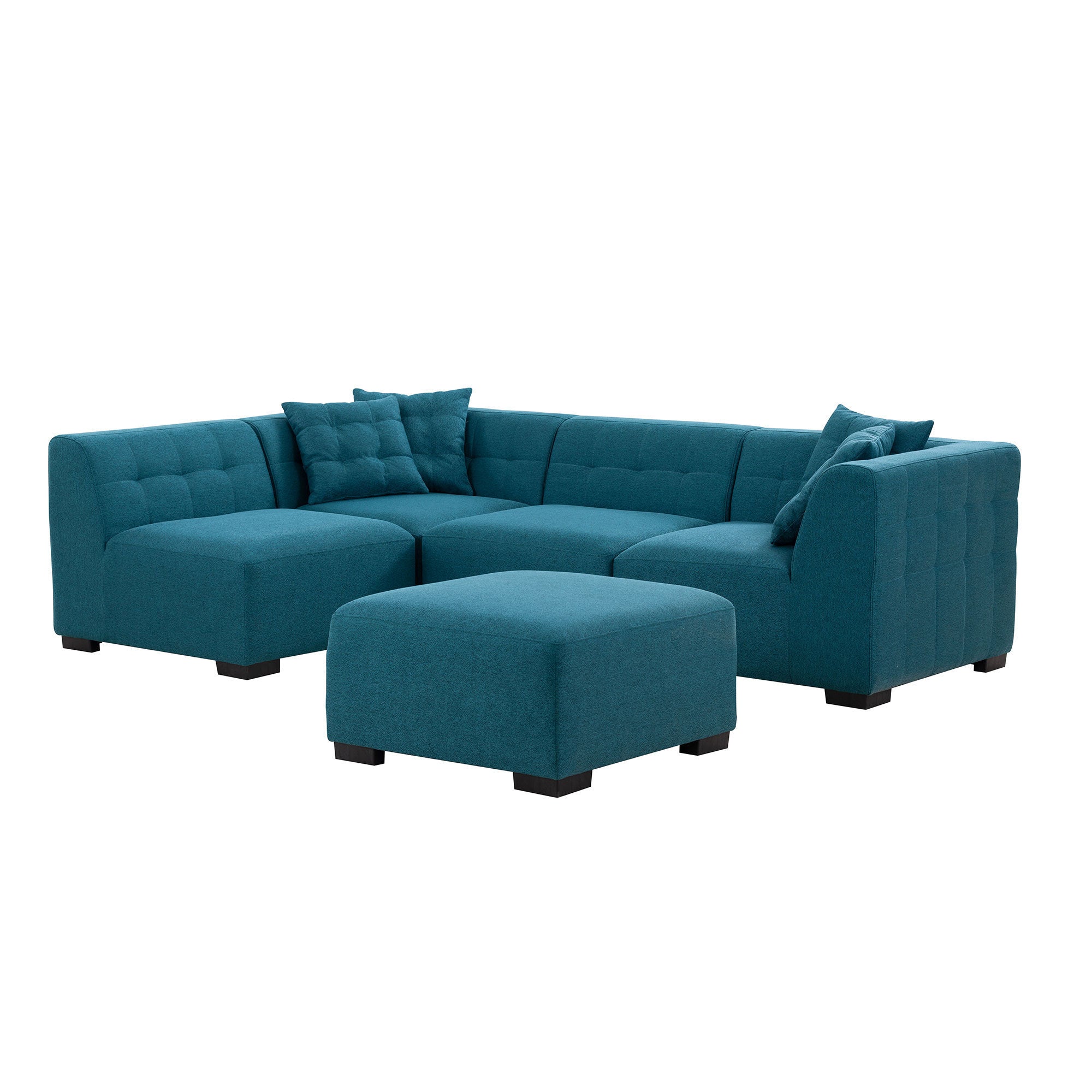 The Windsor Luxury Sectional Sofa with Removable Ottoman Green