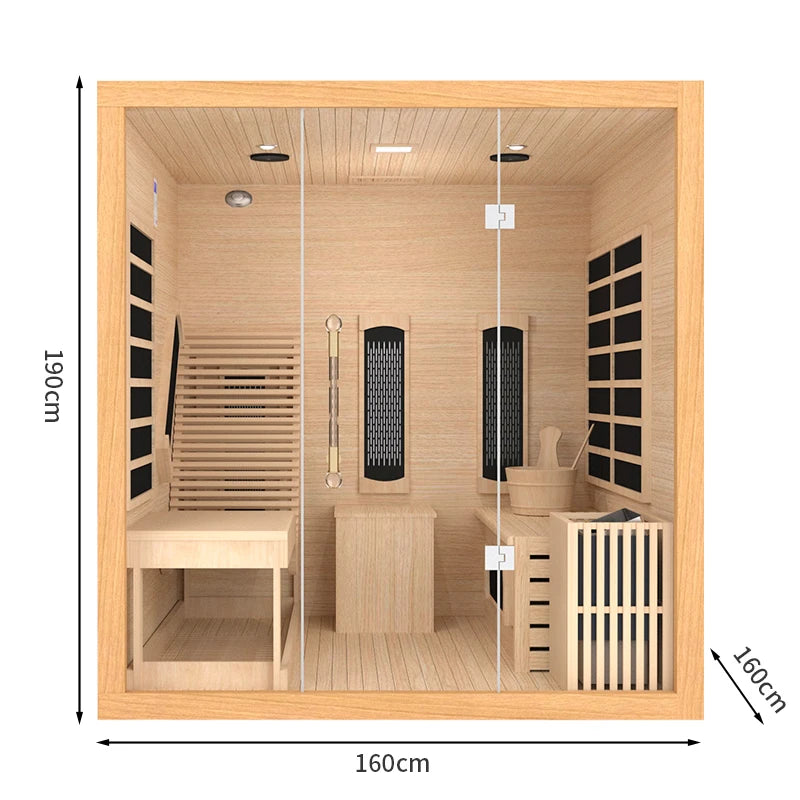 The Rize Luxury Solid Wood Sauna with Dual System
