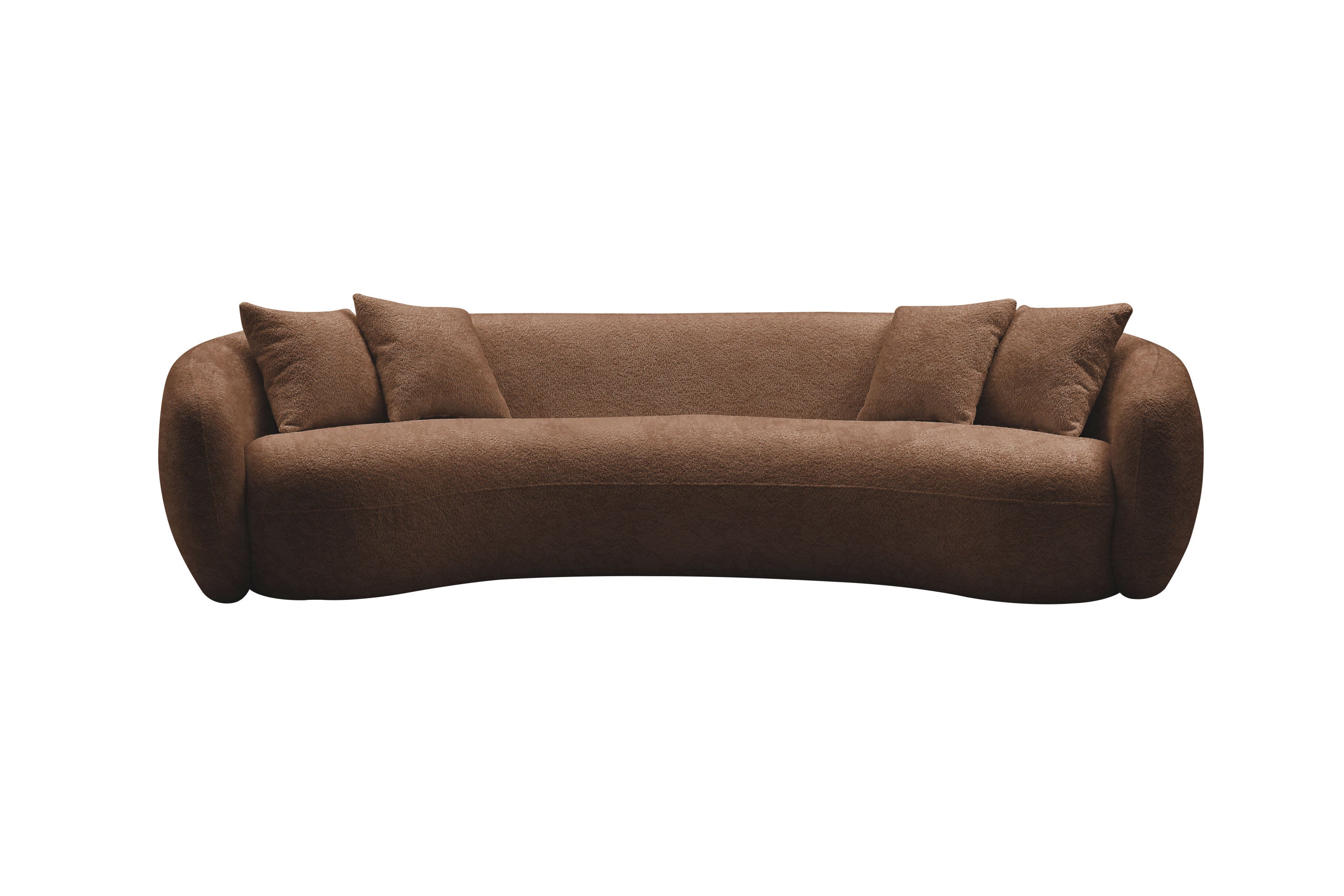 The Monarch Modern Half Moon Living Room Sectional Sofa brown