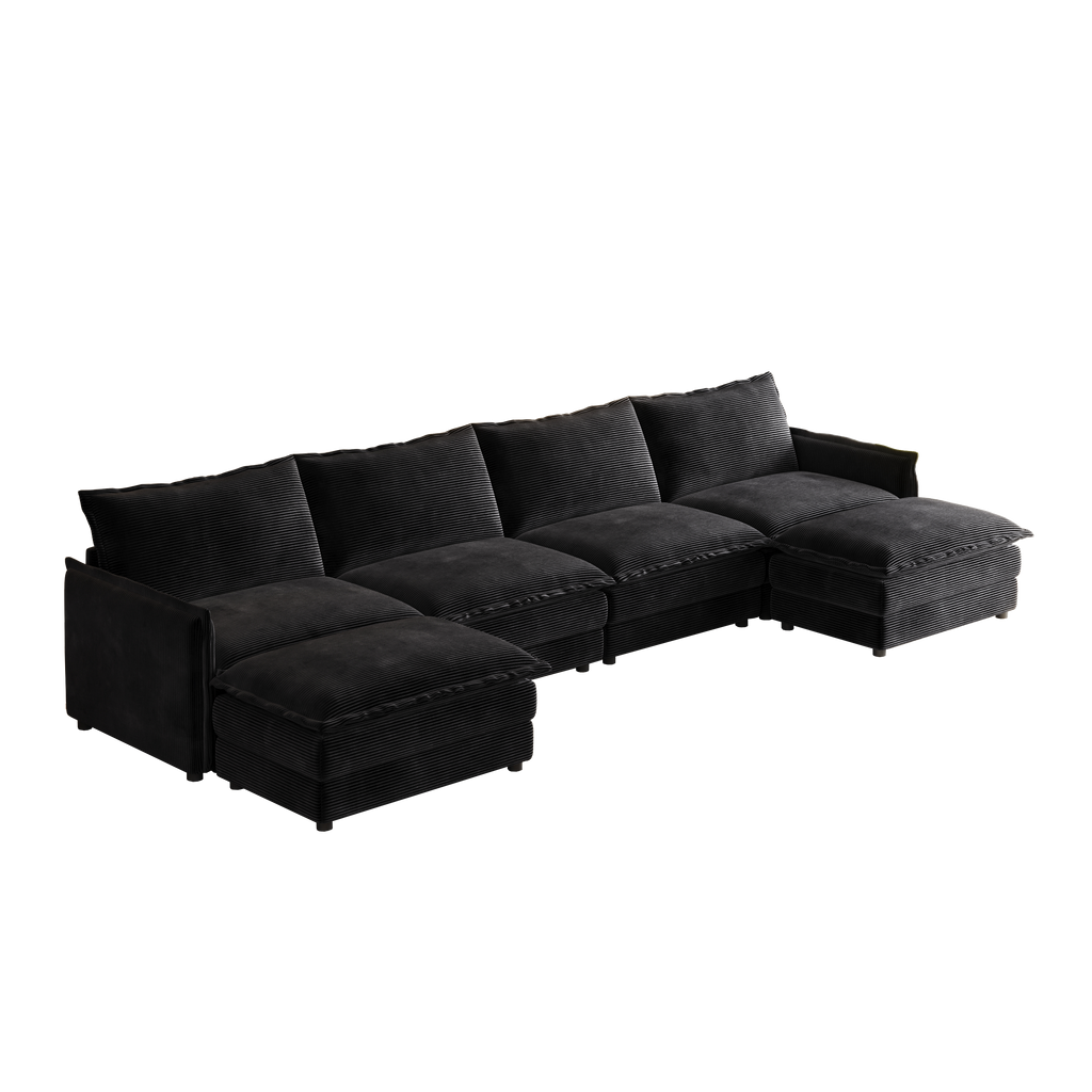 The Silva Corduroy Fabric 4-Seater Cloud Couch