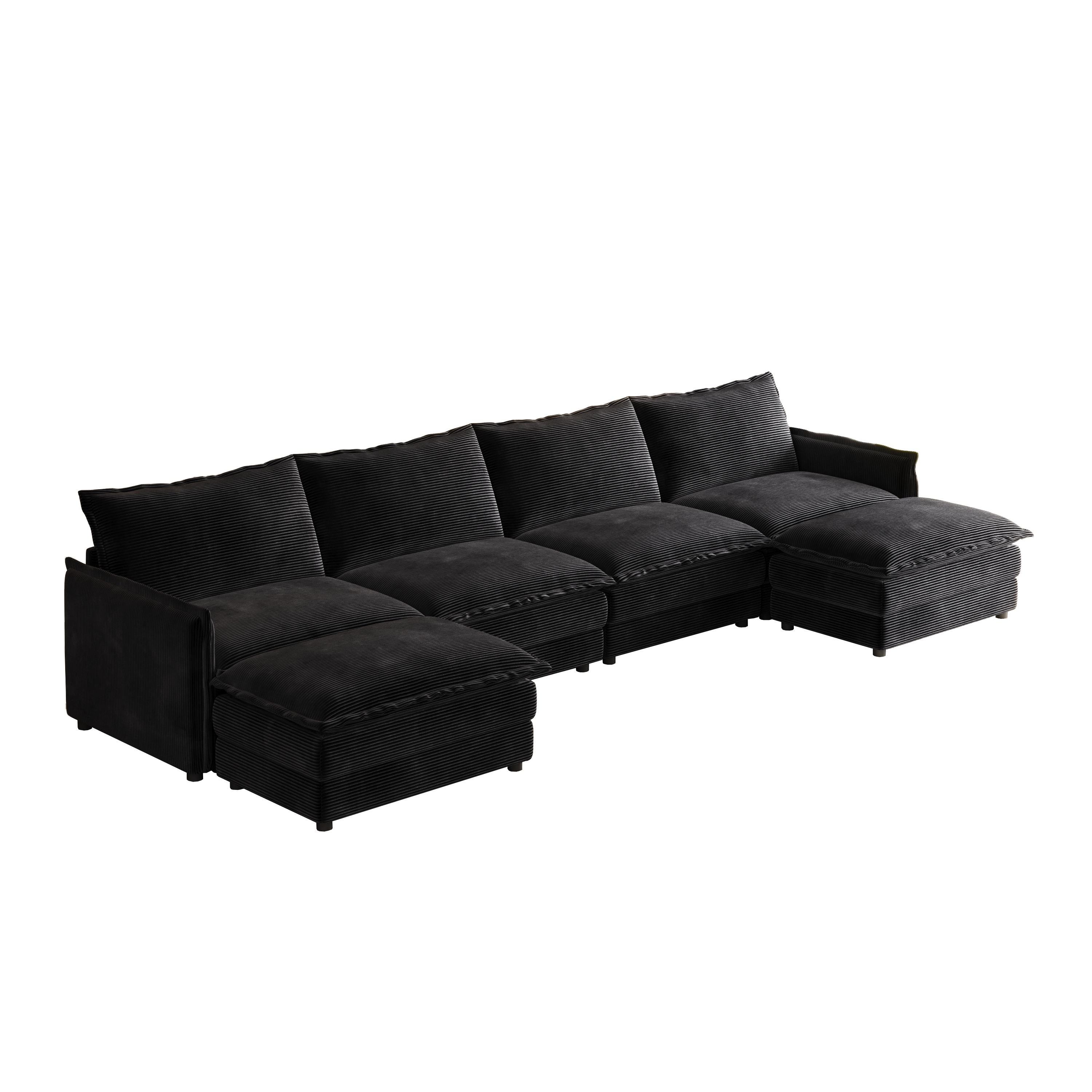 The Silva Corduroy Fabric 4-Seater Cloud Couch