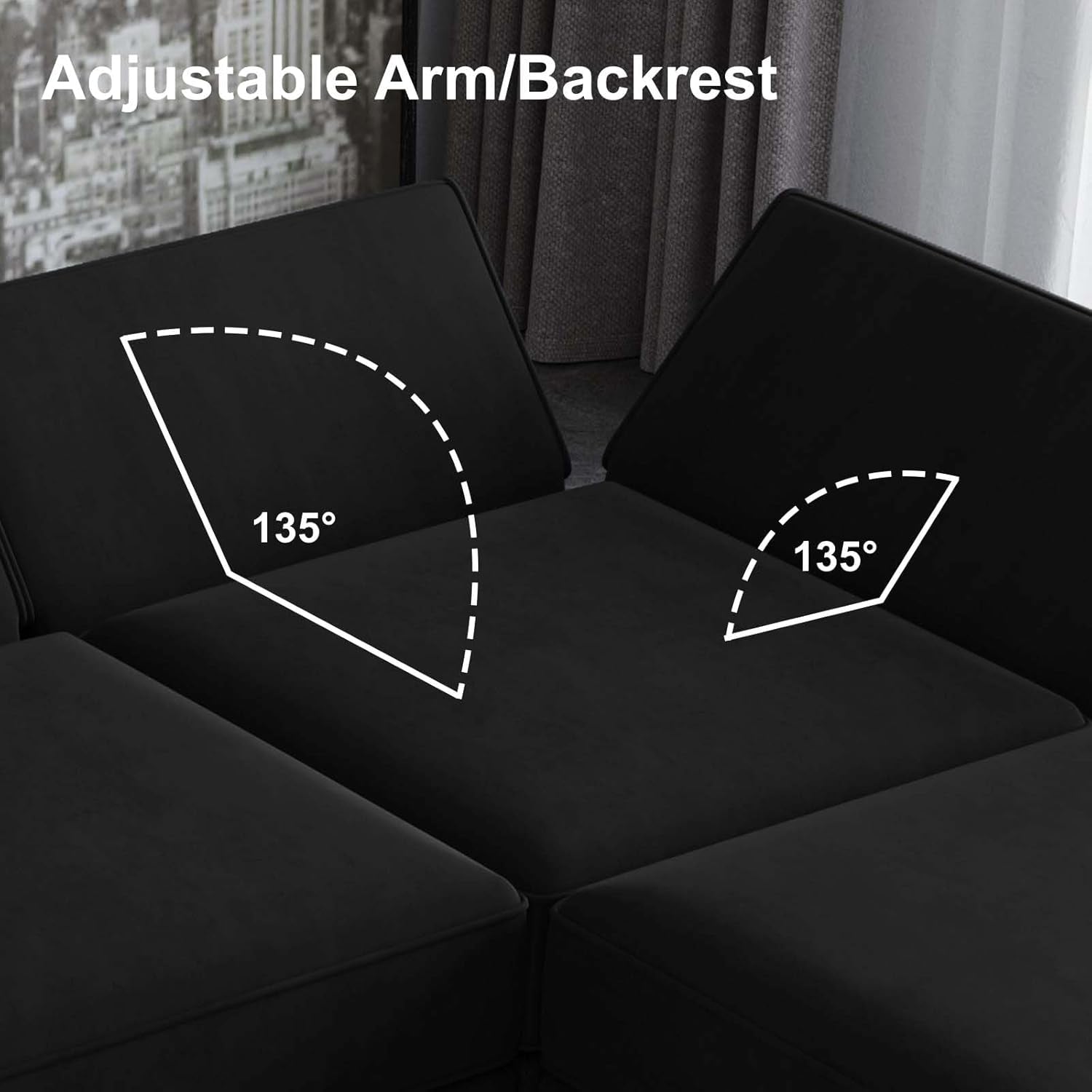 The Terrace Modular Sectional Sofa Velvet with Chaise