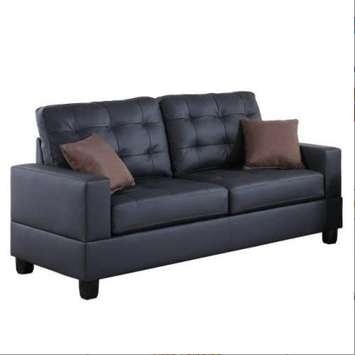 The Voe 2‑Piece Faux Leather Sofa Set with Pillows
