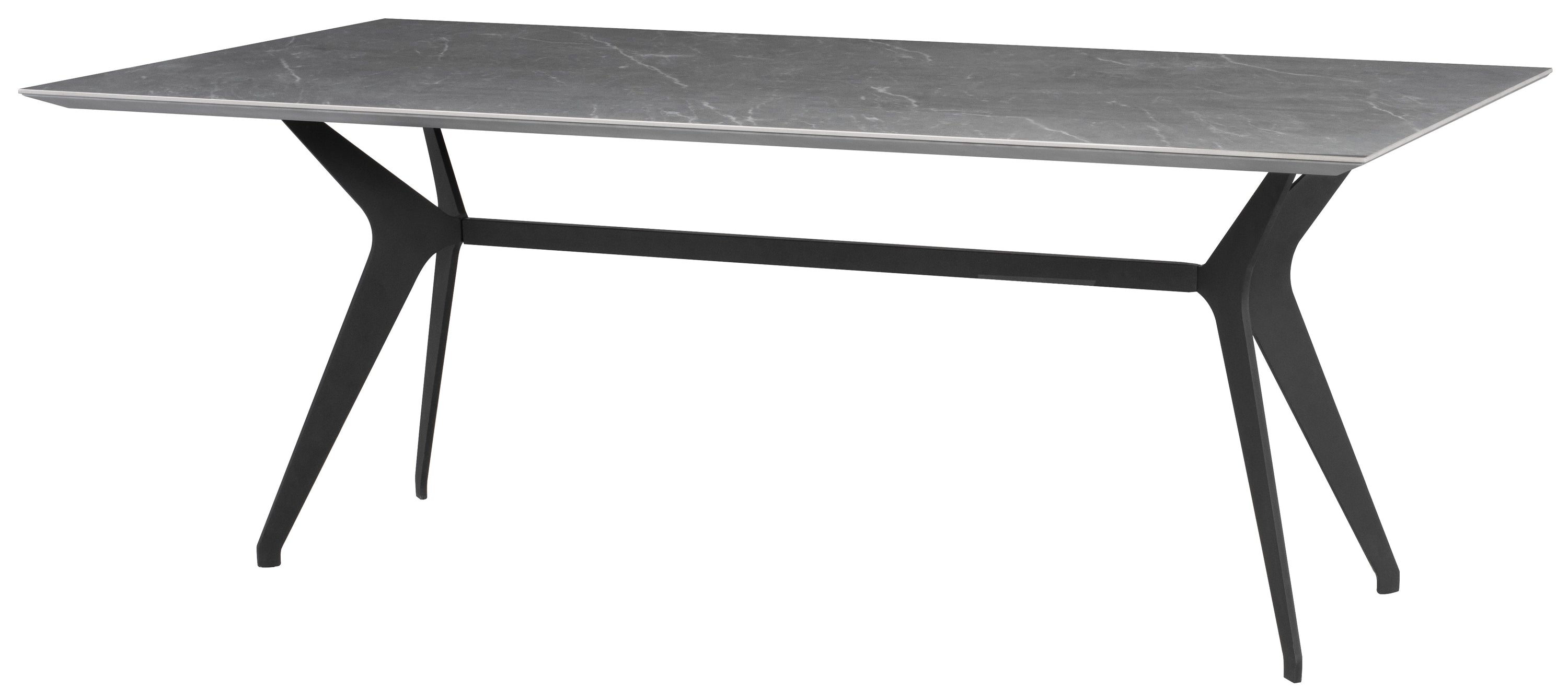 Daniele Dining Table-Grey Top/Black Matte Base