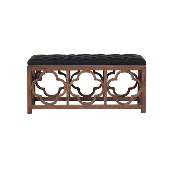 Roosevelt With Black Leather Deep Buttoned Bench