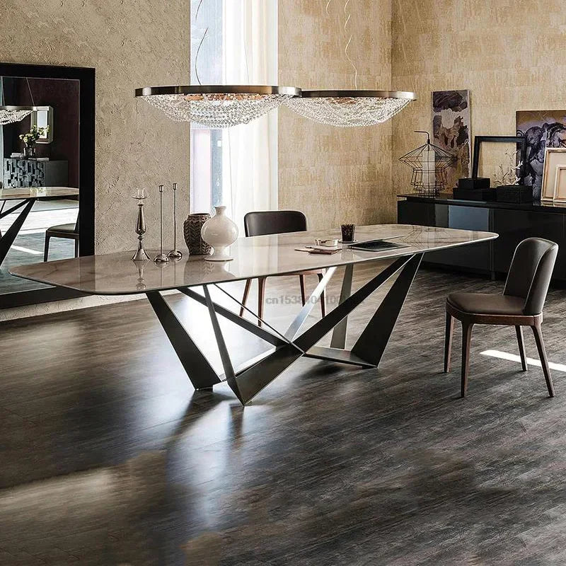 The Terrace Modern Marble Dining Room Table Set