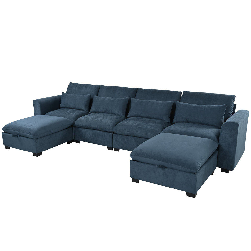 The Daniels U-shaped Transformable Modular Sofa with Two Ottomans