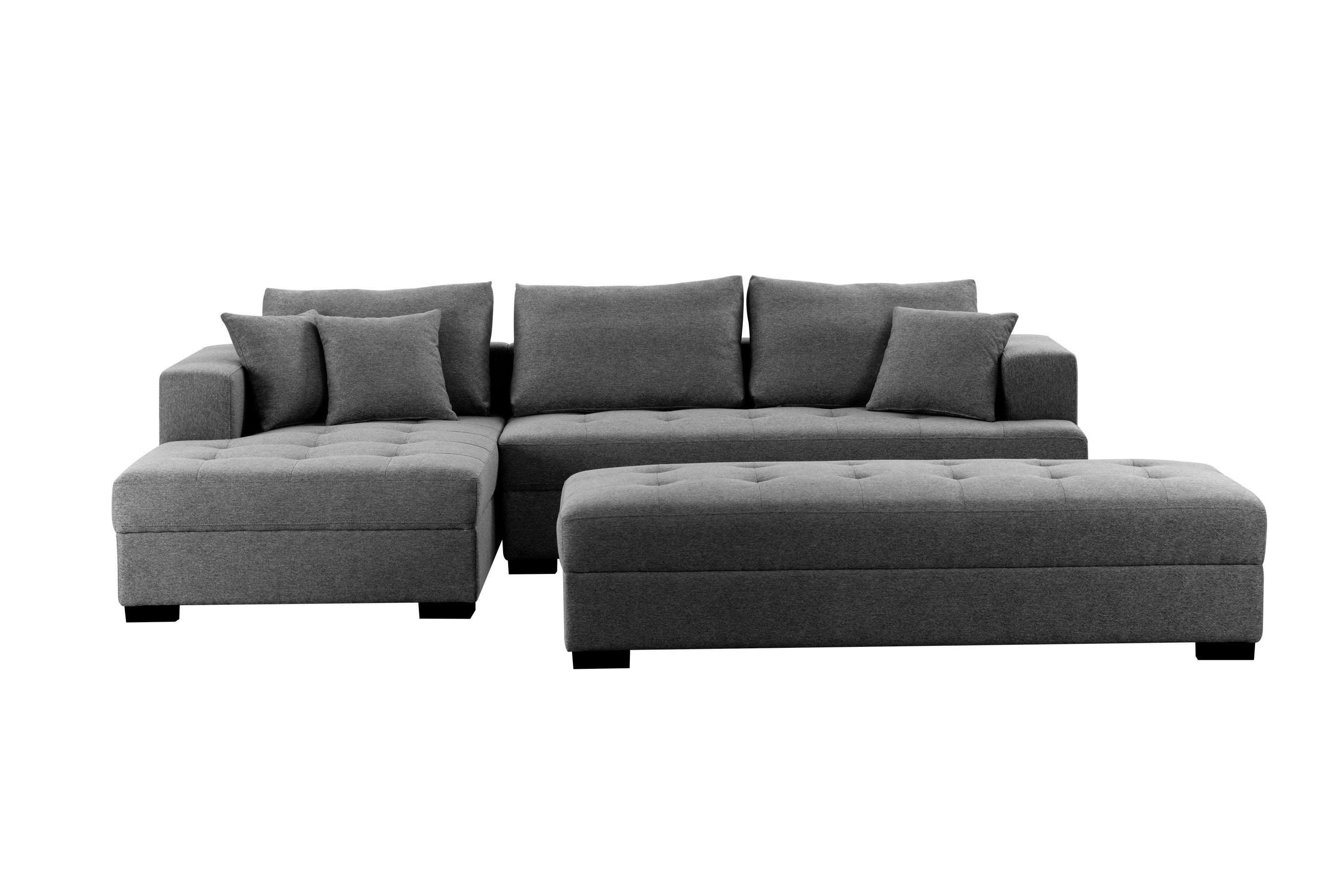 The Truitt Tufted Fabric 3-Seat L-Shape Sectional Sofa Set