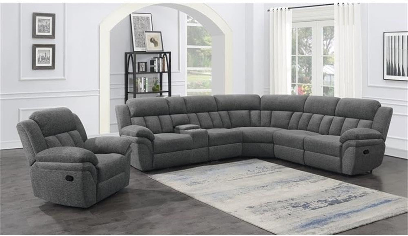 The Savoy Bahrain 6-Piece Charcoal Motion Sectional Sofa