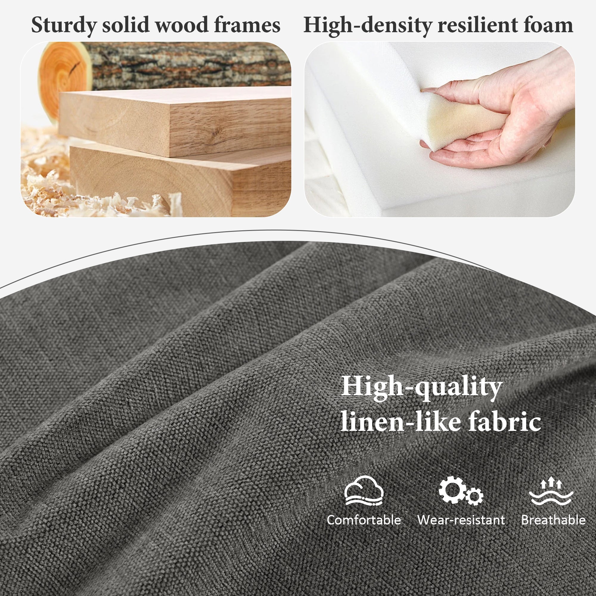 The Yorks U-shaped Transformable Modular Corner Sofa with Two Ottoman