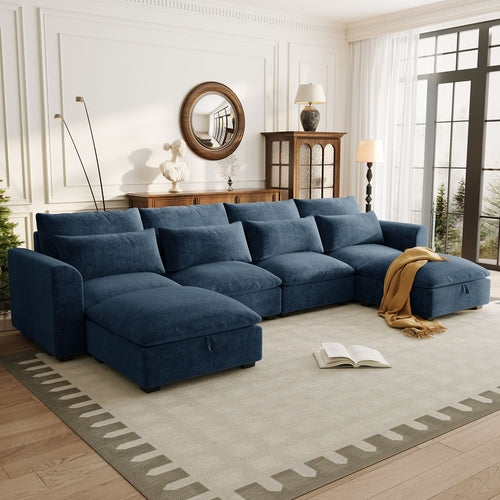 The Daniels U-shaped Transformable Modular Sofa with Two Ottomans