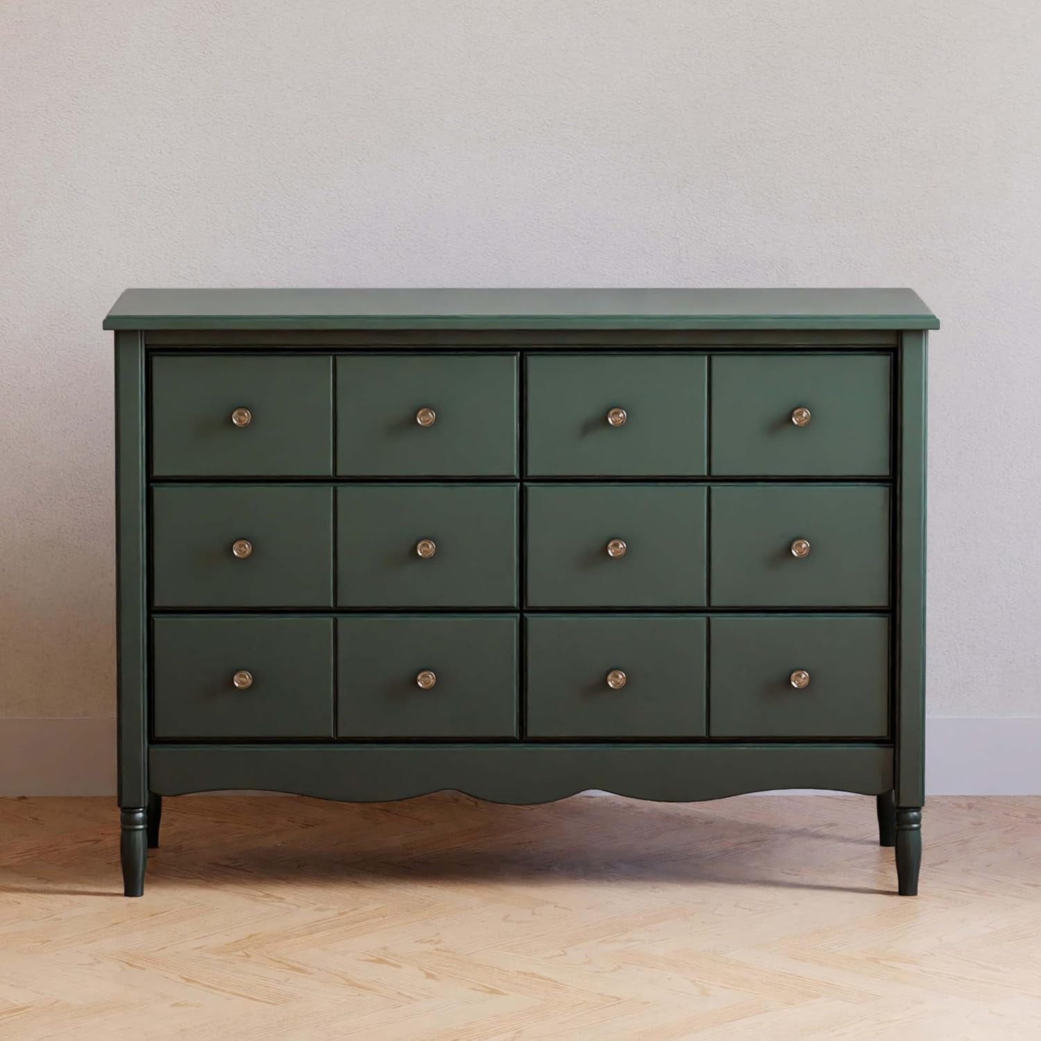 The Savoy Liberty 6-Drawer Assembled Dresser in Forest Green | 2 Sets of Knobs